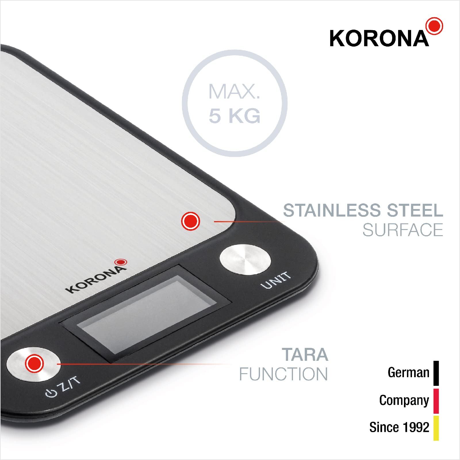 Korona Lea 70250 bilancia cucina acciaio inox 5 kg