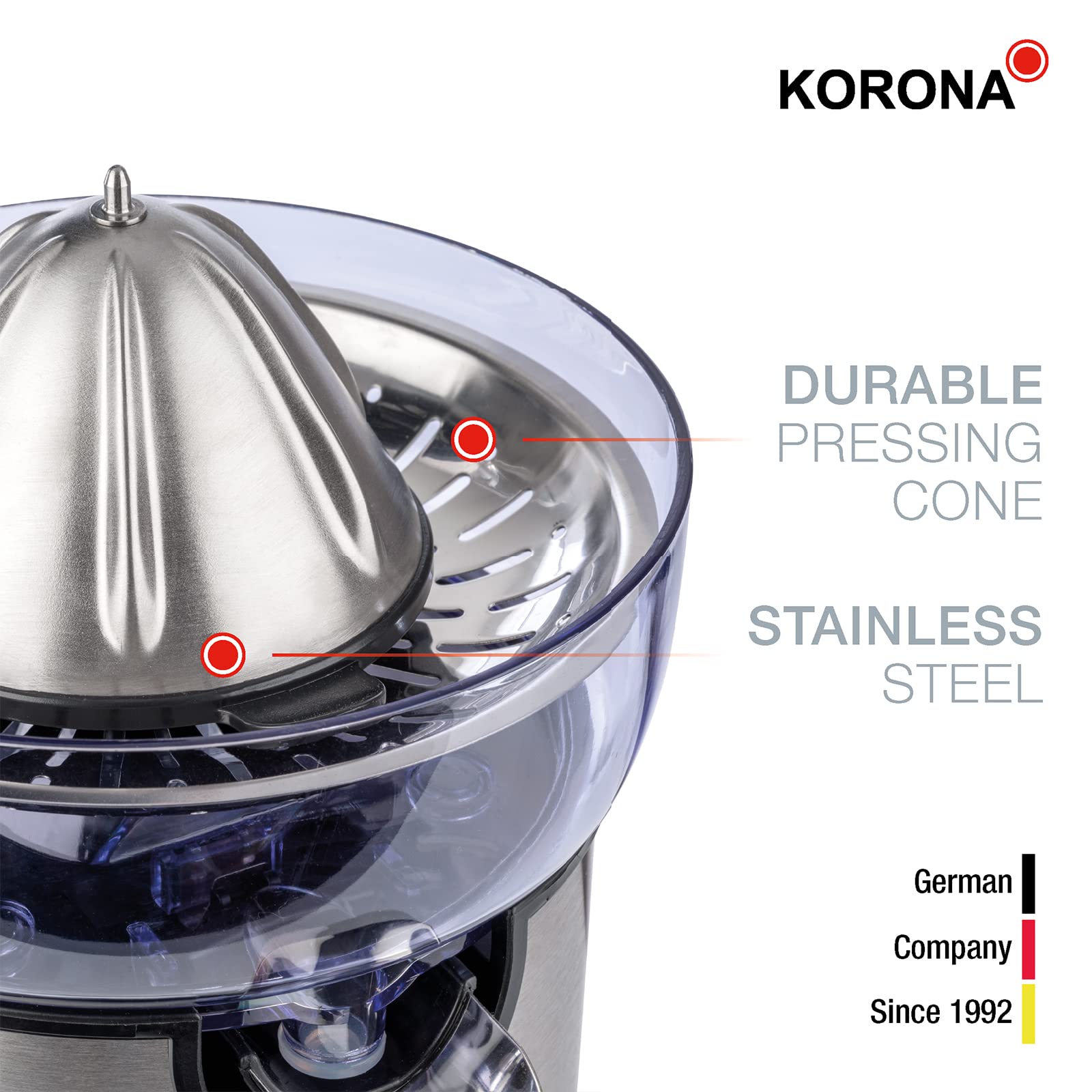 Korona 27050 Spremiagrumi Elettrico 130W Acciaio Inox