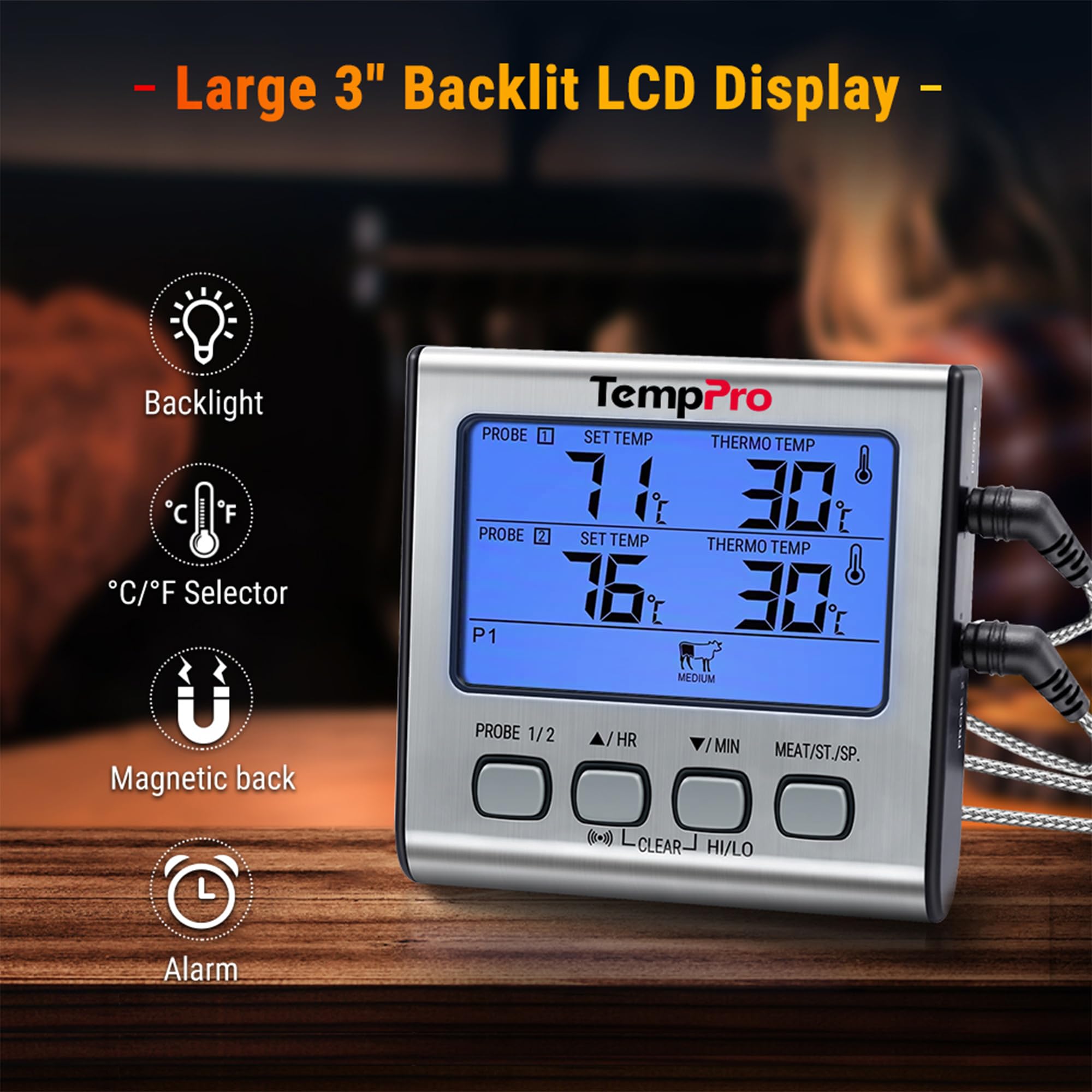 ThermoPro TP17 termometro cucina digitale doppia sonda 2 sonde