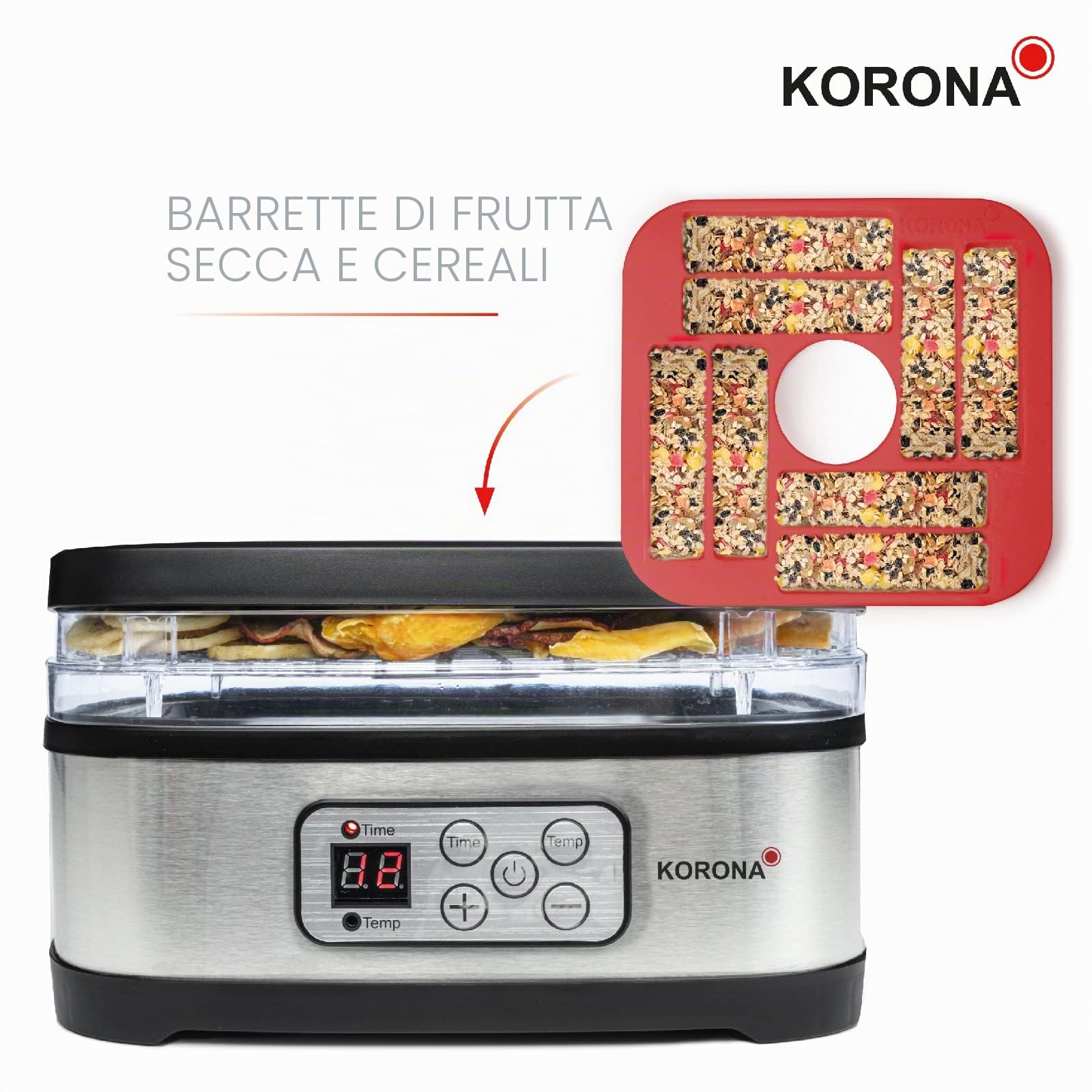 Korona 57011 Essiccatore Alimenti 5 Ripiani 35-70°C Timer