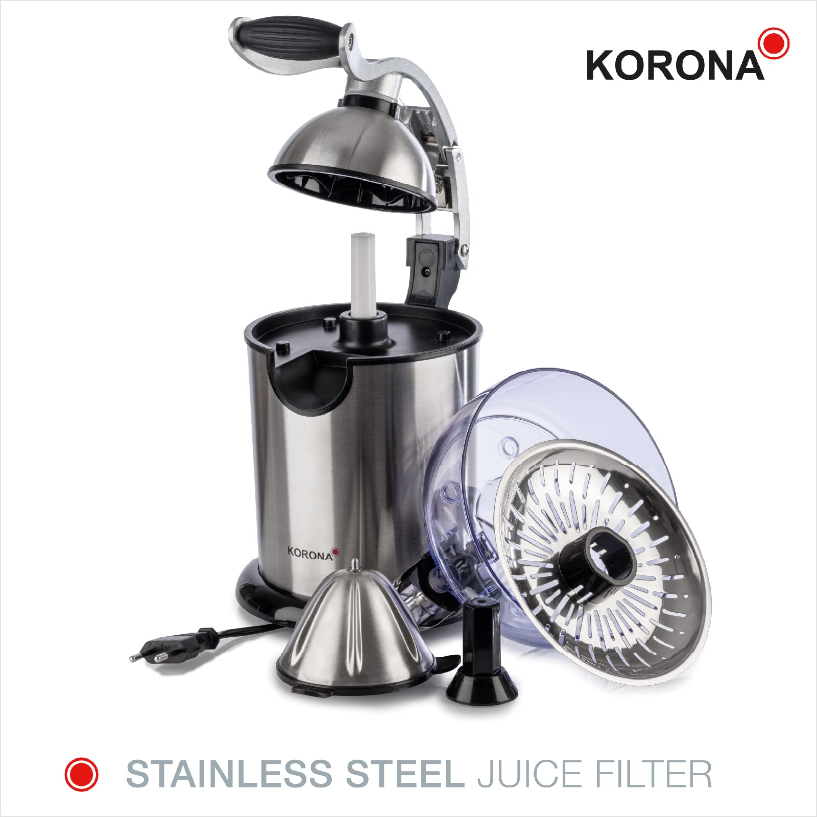 Korona 27050 Spremiagrumi Elettrico 130W Acciaio Inox