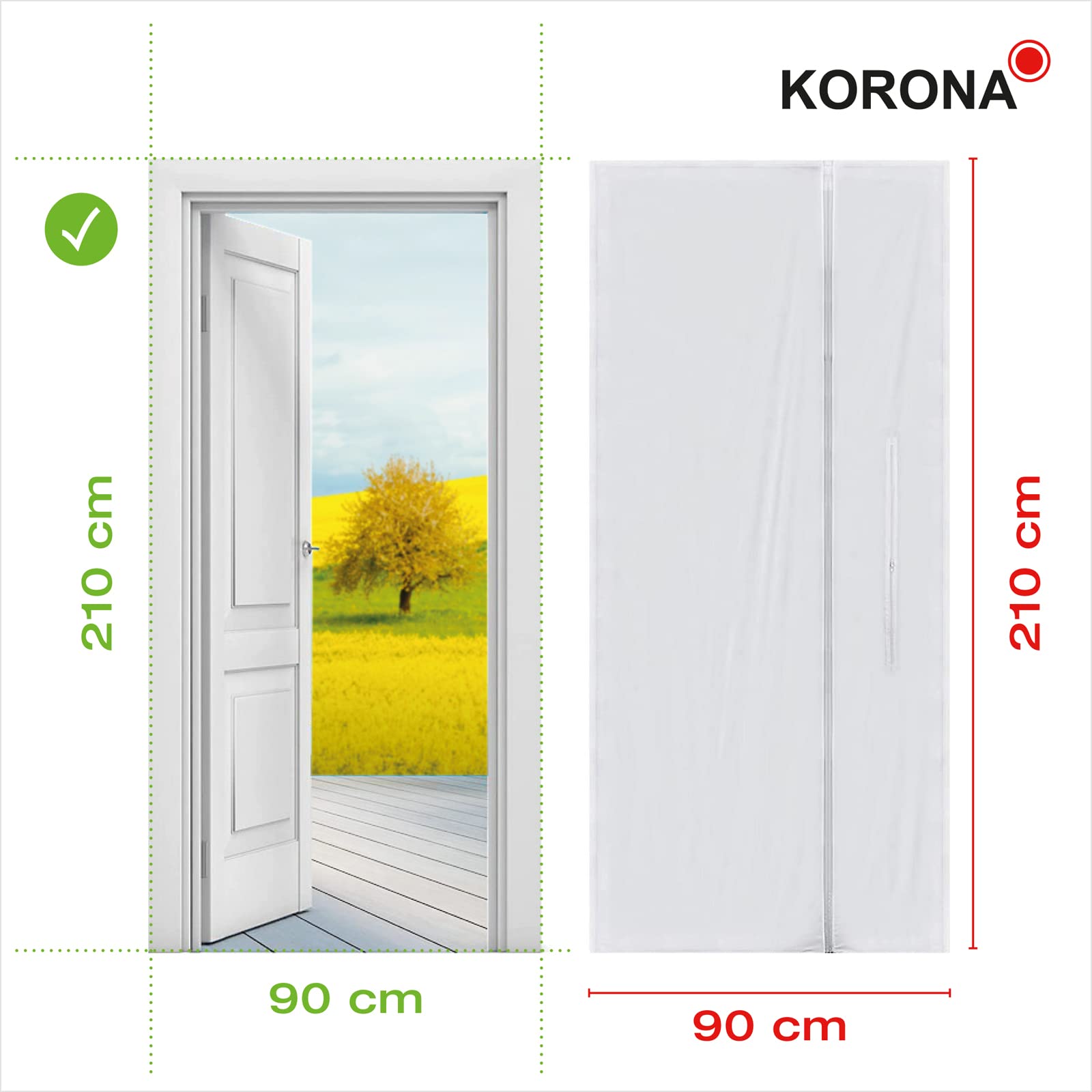 Korona 82011 Guarnizione Finestre Porte 90x210 Bianco
