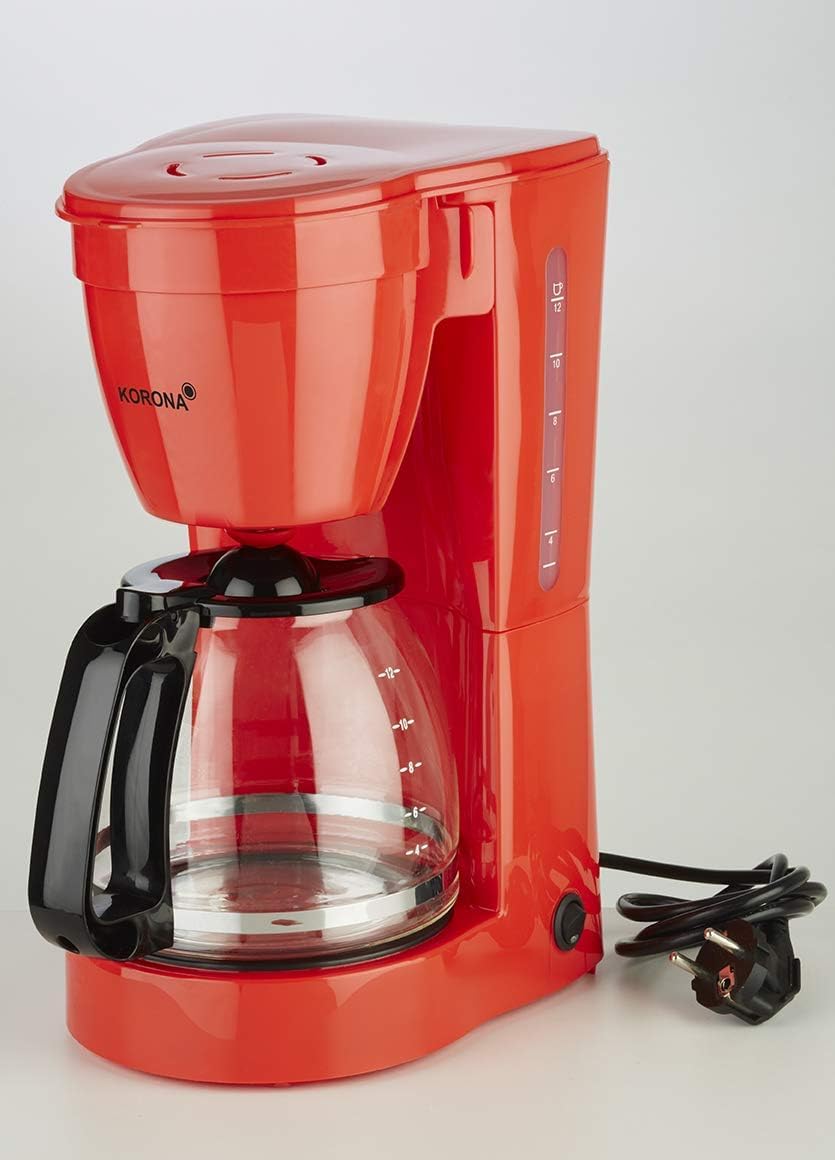 Korona 10117 Macchina Caffè Filtro 1,5 L Rossa 12 Tazze