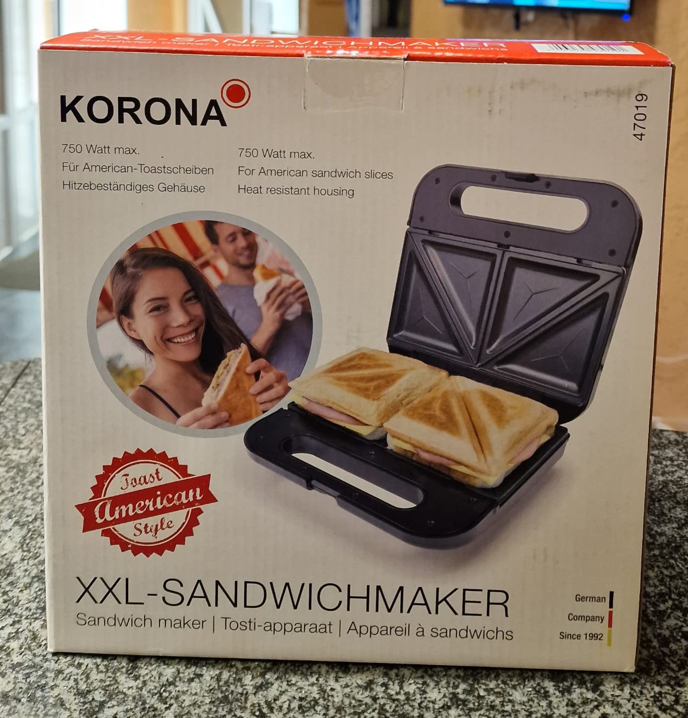 Korona 47019 sandwich maker XXL 750W antiaderente