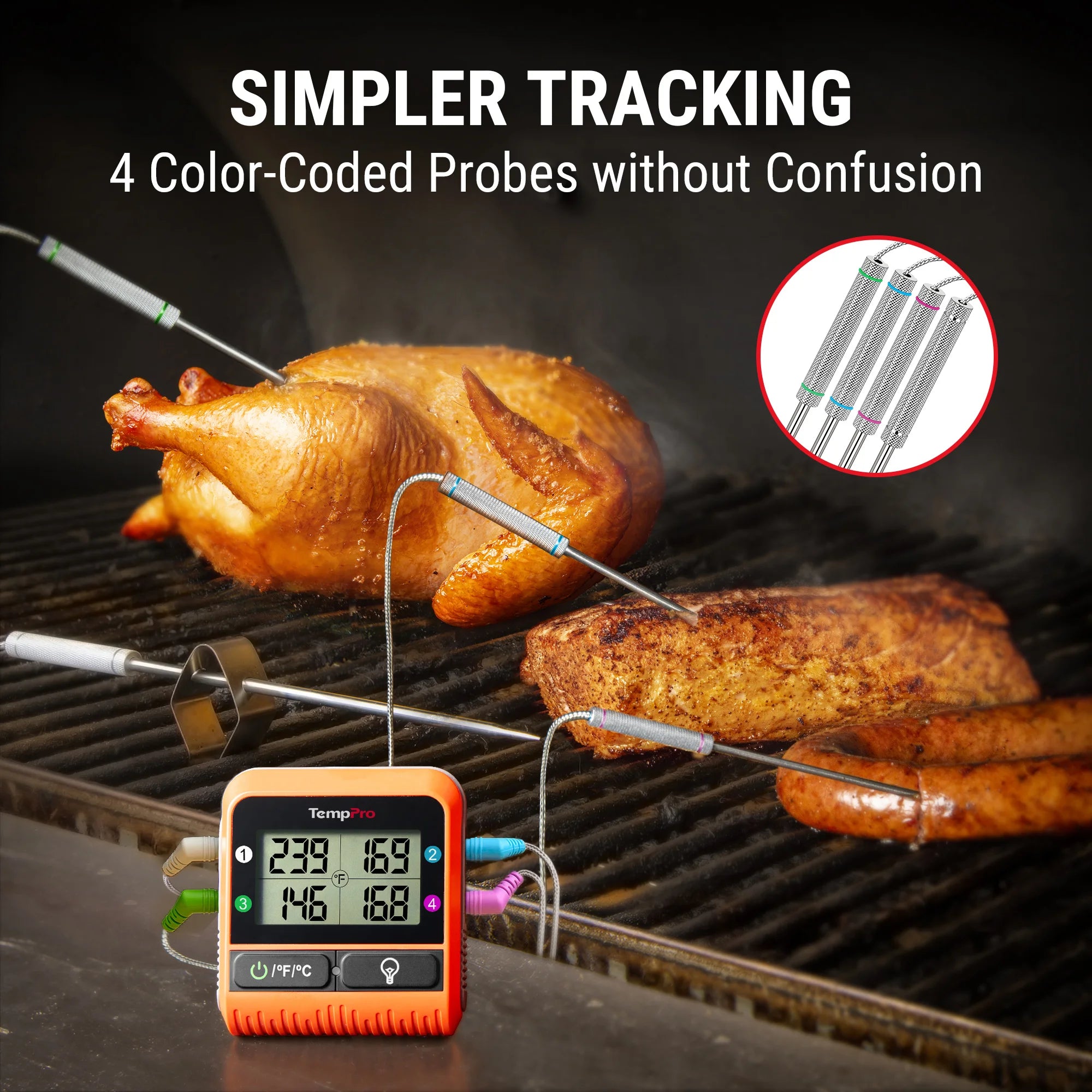 TempPro TempSync PLUS TP829B termometro carne 4 sonde