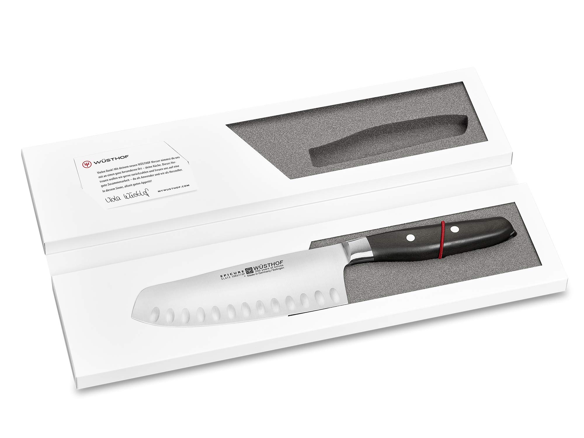Wusthof Epicure Slate Santoku 17 cm Coltello Alveolato
