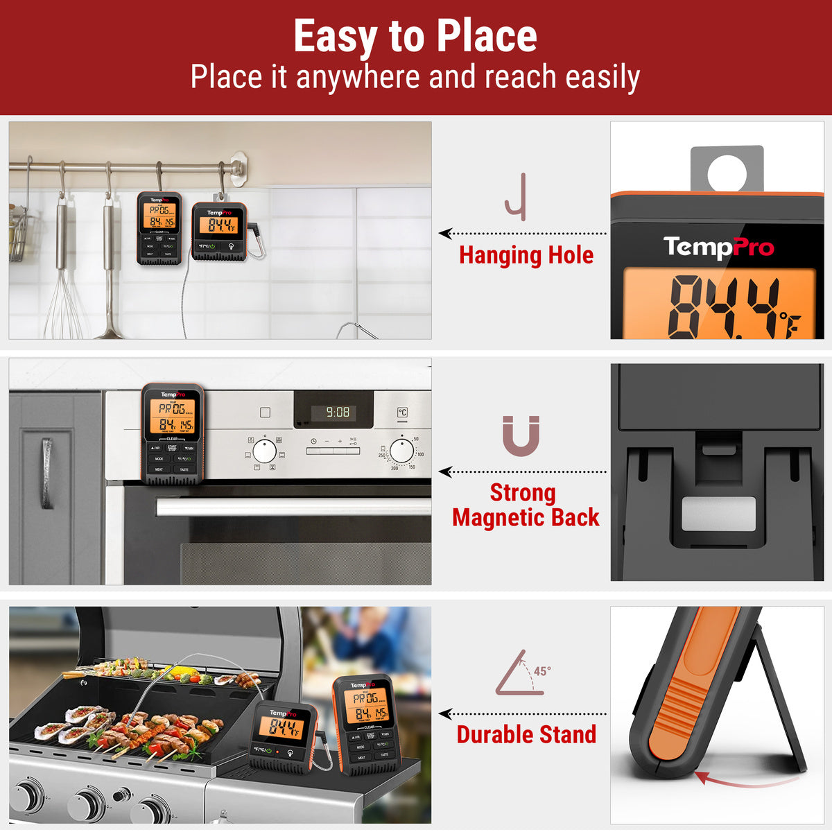 TempPro TP806BW termometro carne wireless doppia sonda