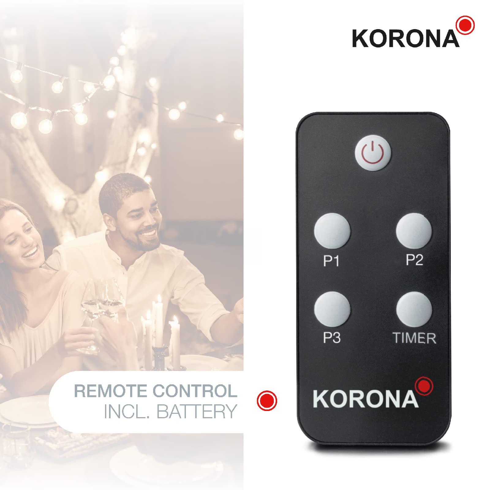 Korona 60000 stufa elettrica esterni 2000W carbonio