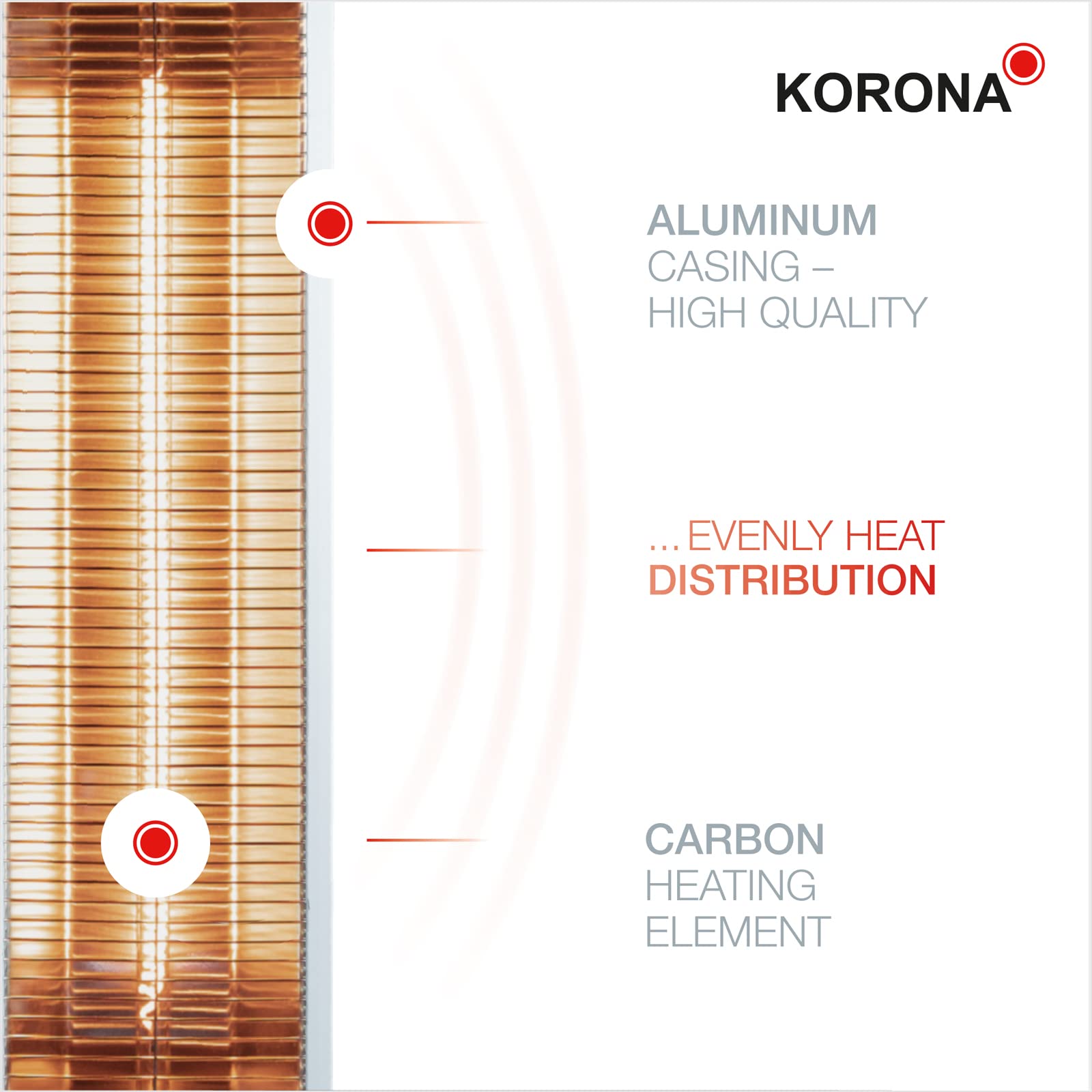 Korona 60000 stufa elettrica esterni 2000W carbonio