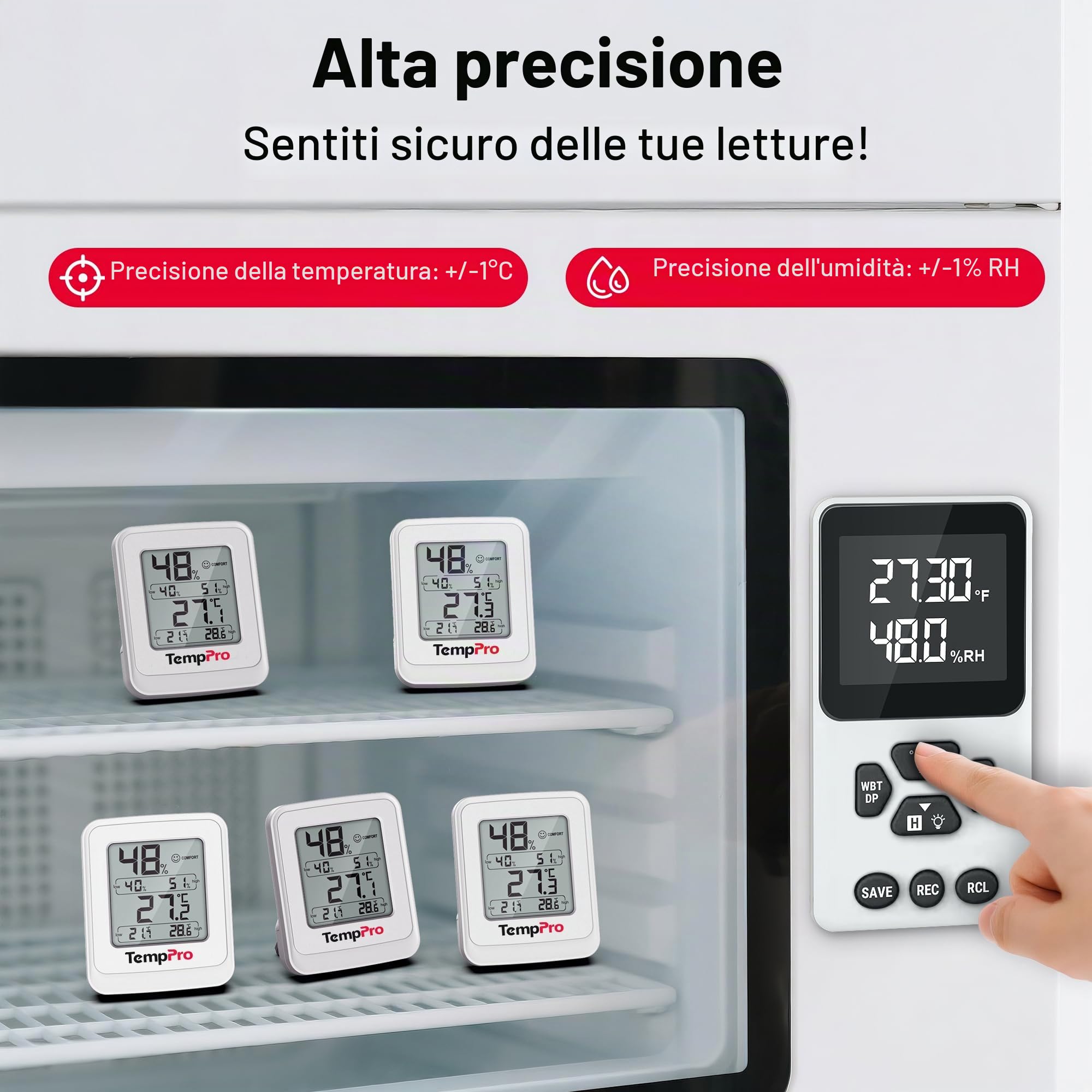 ThermoPro TP150 Termoigrometro Digitale 2 Pezzi