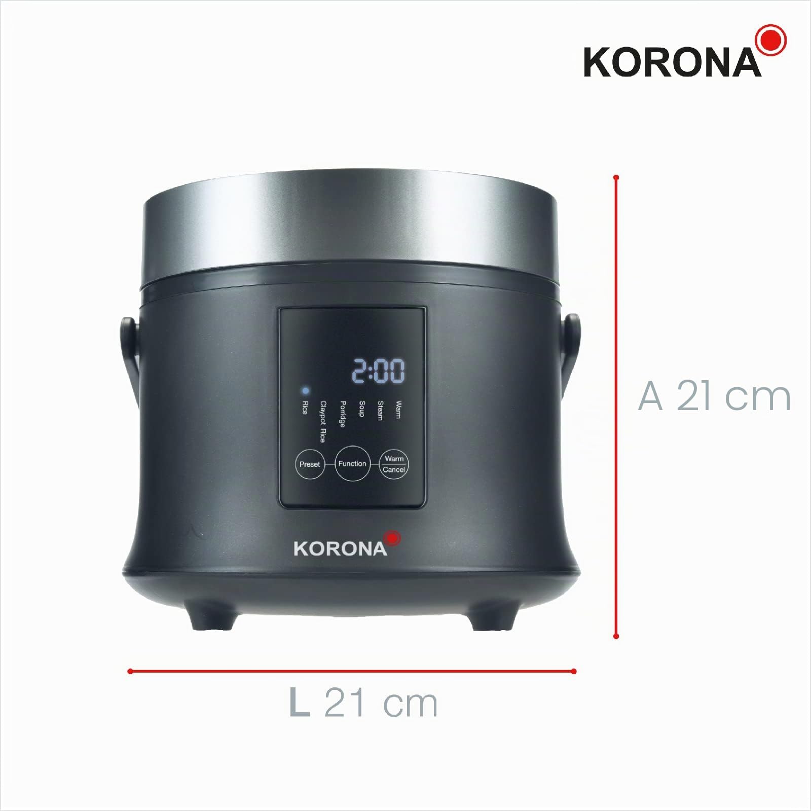Korona 58011 Cuociriso Digitale 1,6 L con Mantenimento Calore