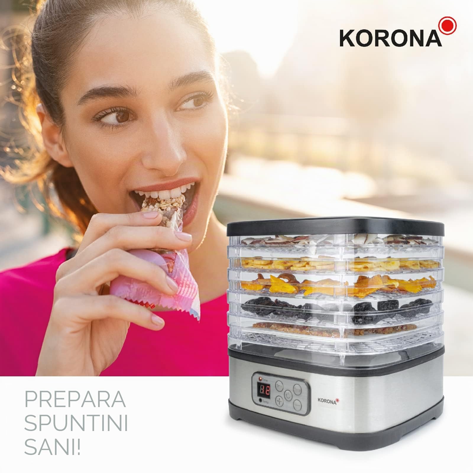 Korona 57011 Essiccatore Alimenti 5 Ripiani 35-70°C Timer