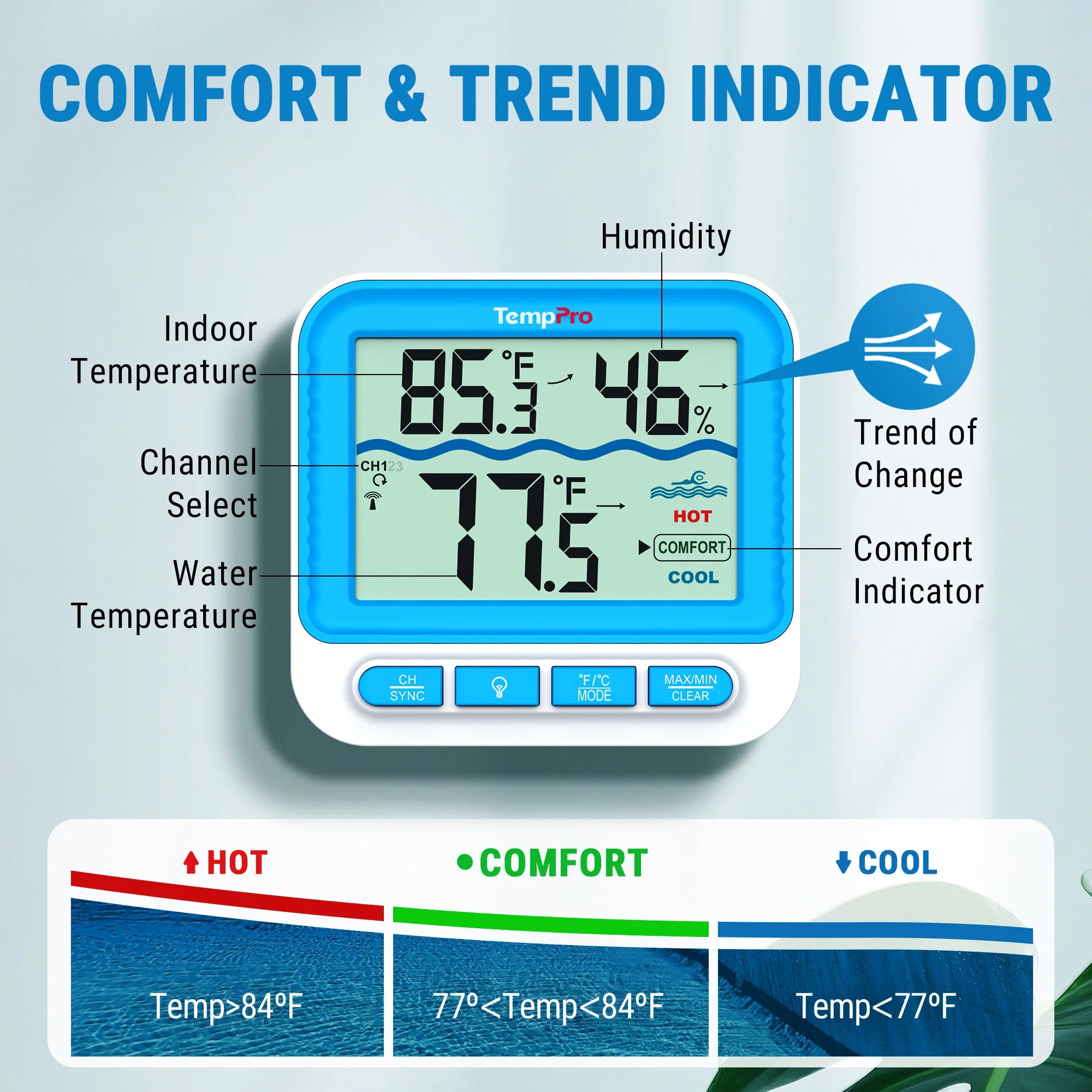 TempPro TempAir PLUS TP211B termometro piscina wireless
