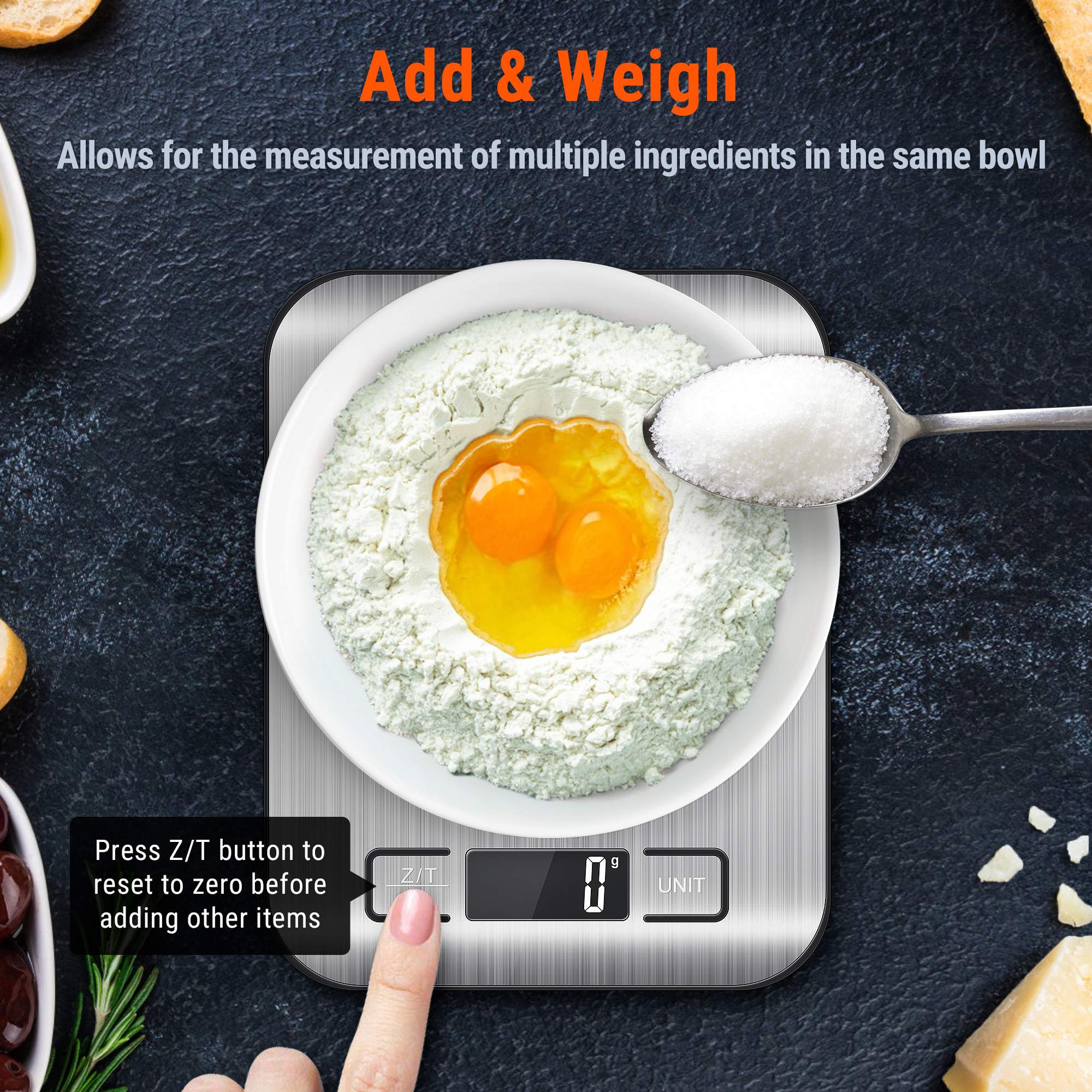 TempPro IC211 Bilancia da Cucina Digitale Tara Rapida