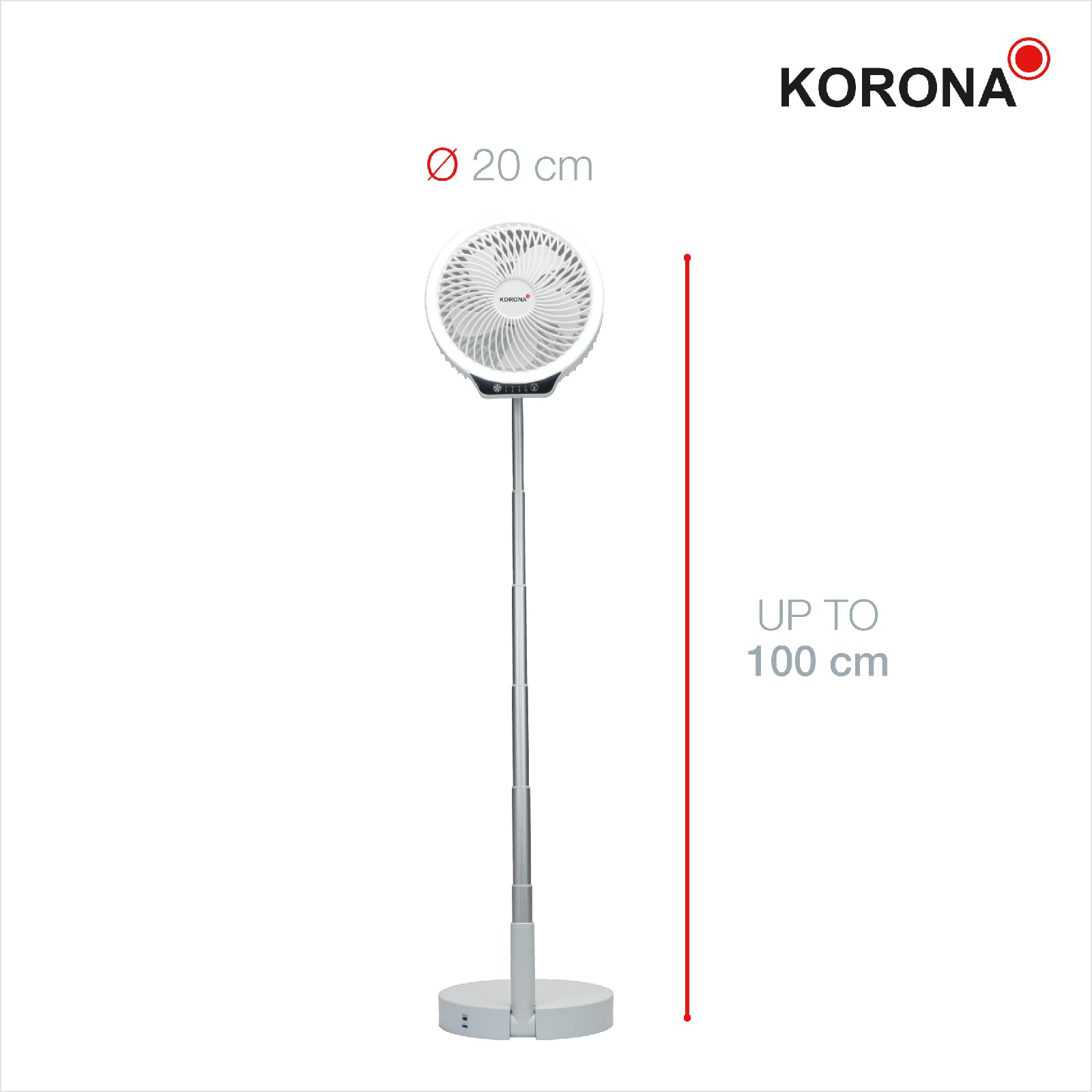 Korona 81010 Ventilatore Pieghevole a Batteria LED USB
