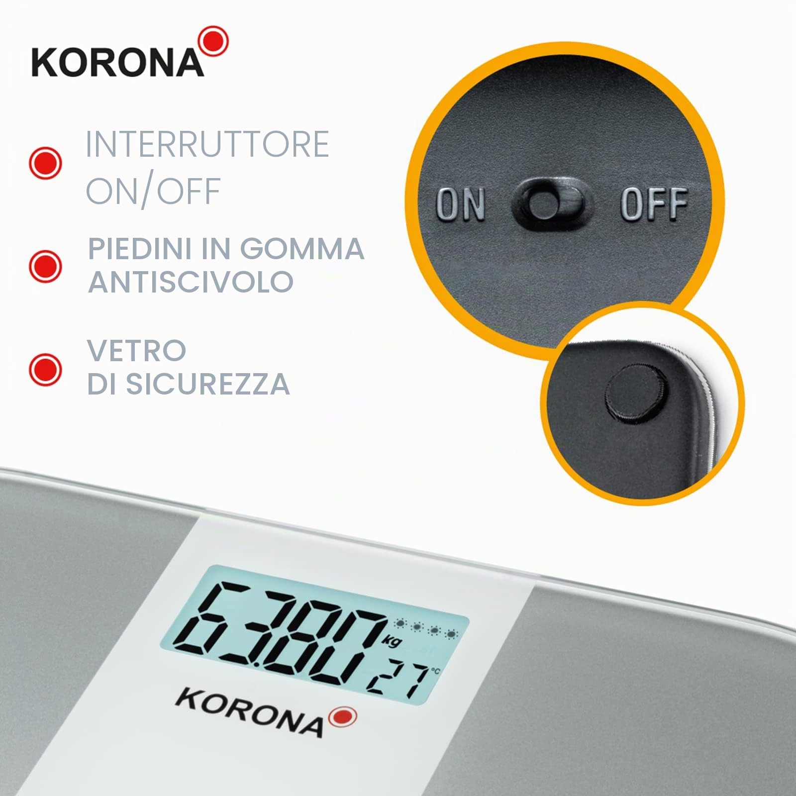 Korona Alina 73165 Bilancia Pesapersone Solare 180 kg