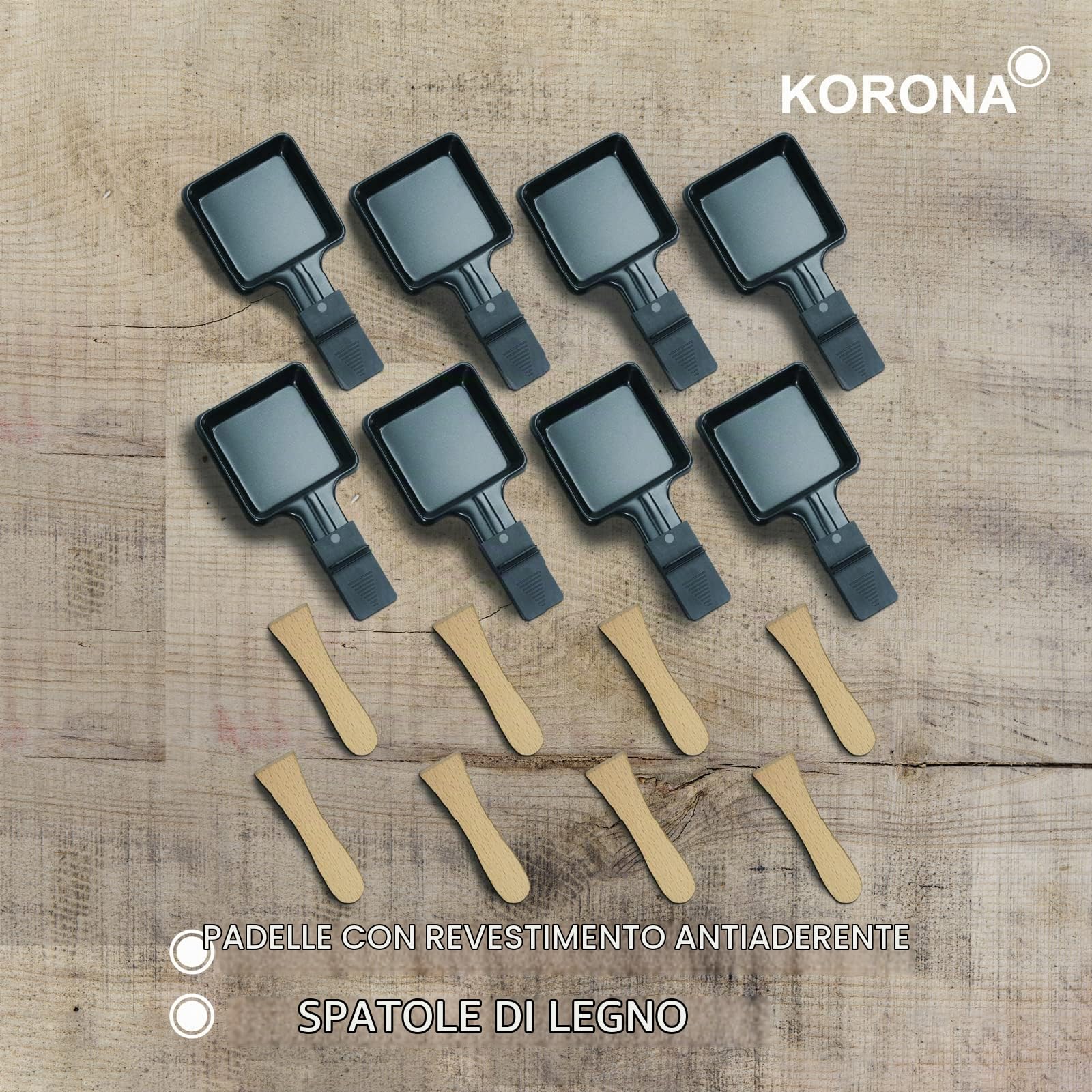 Korona 45071 raclette girevole 8 persone pietra