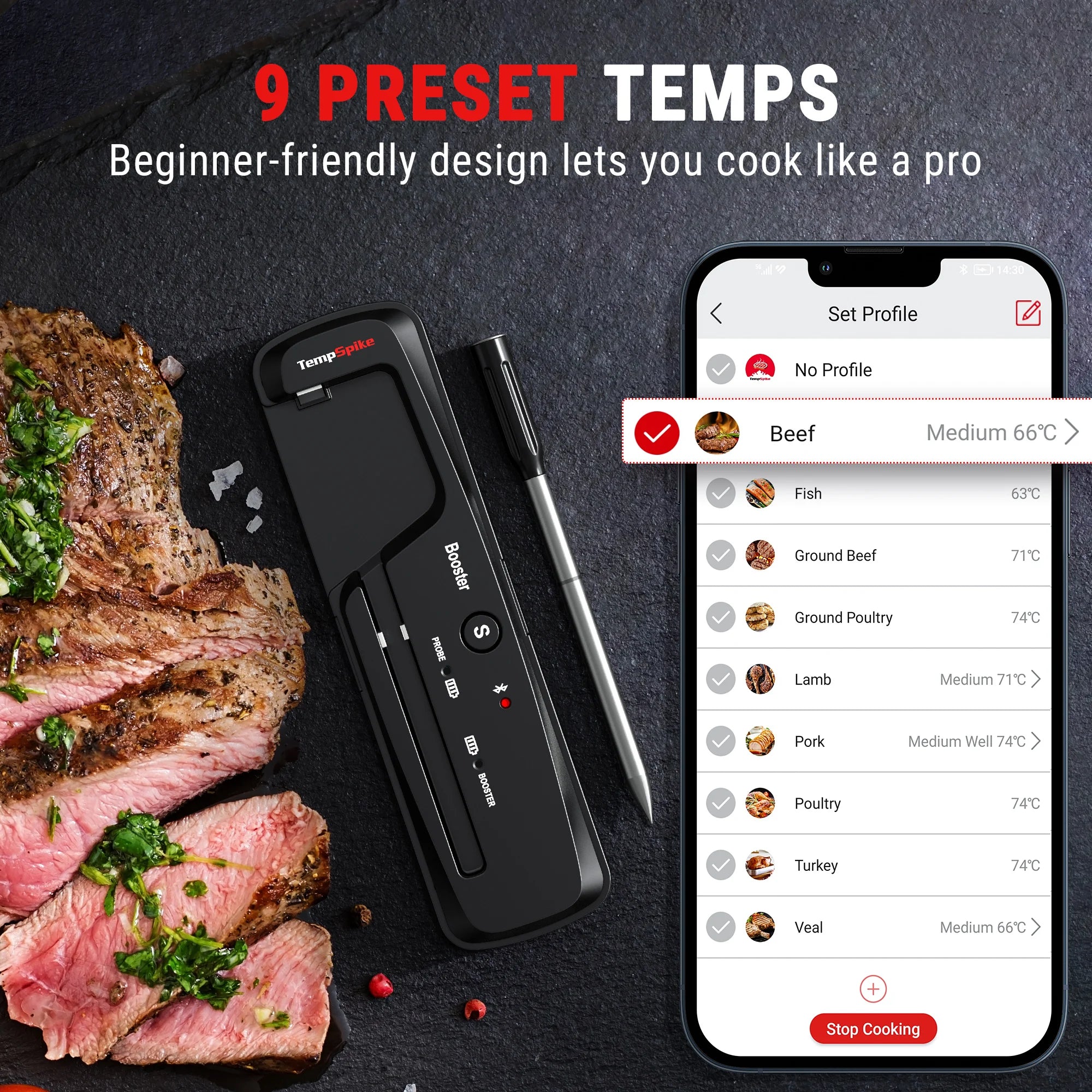 Temppro TempSpike TP961 termometro carne wireless nero 150 m