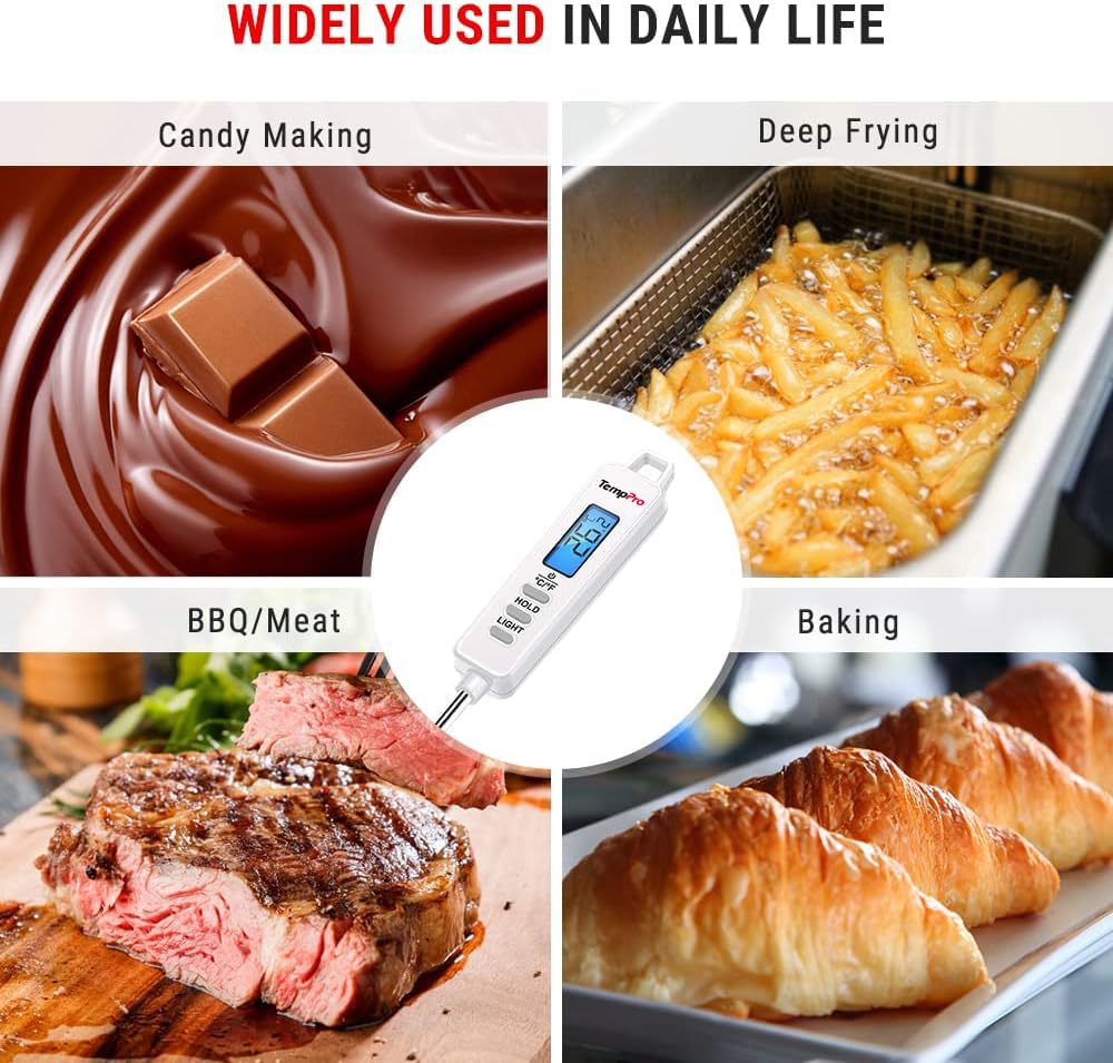 TempPro TP01 Termometro Carne Digitale Bianco Sonda Lunga