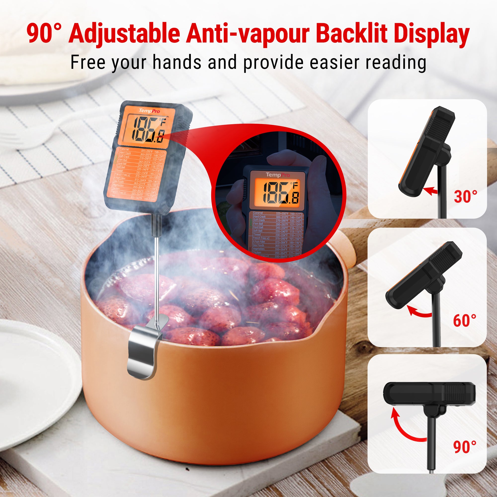 TempPro TP510W Termometro Cucina Digitale Sonda Lunga