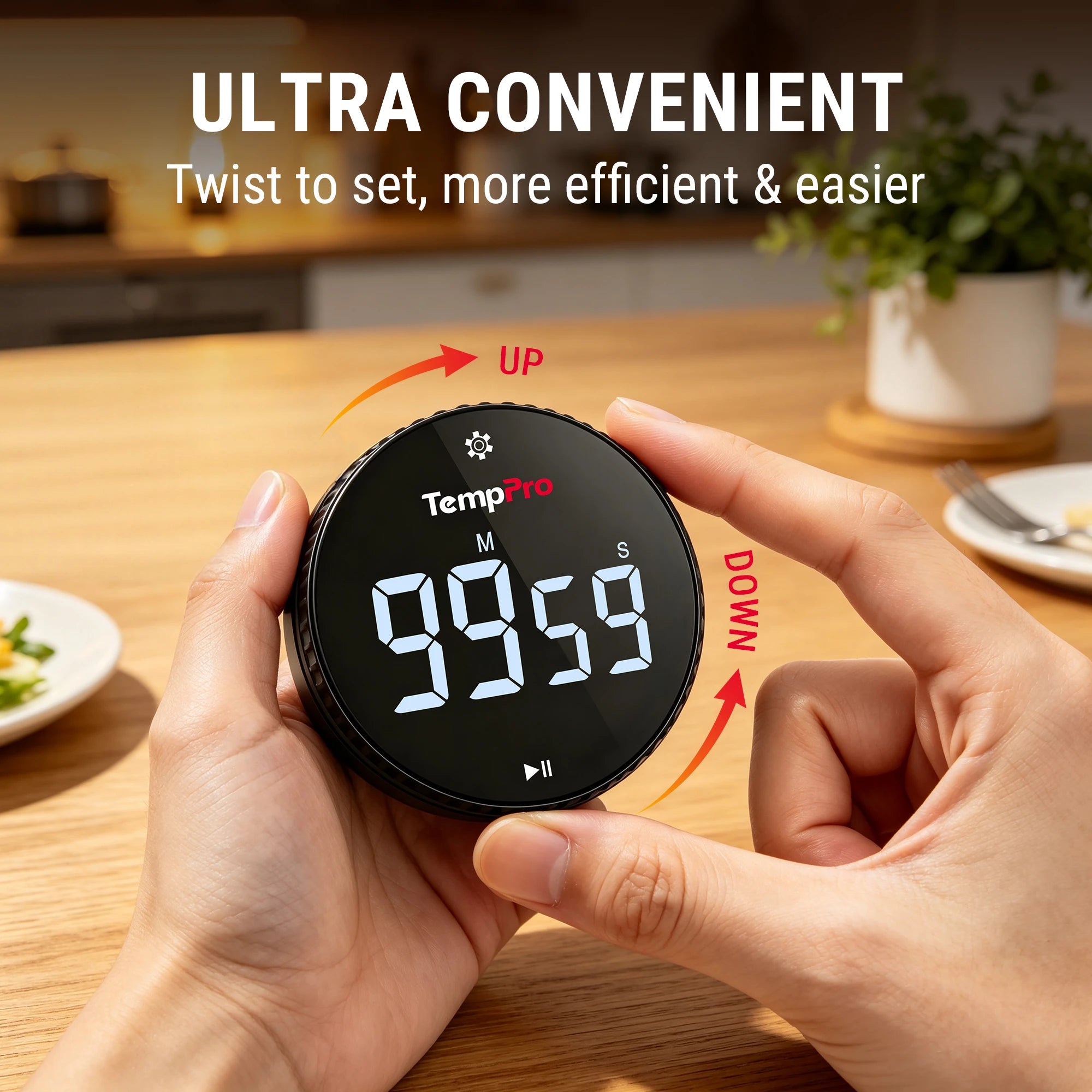 TempPro TM04B Timer Cucina Digitale LED 3,1 Pollici