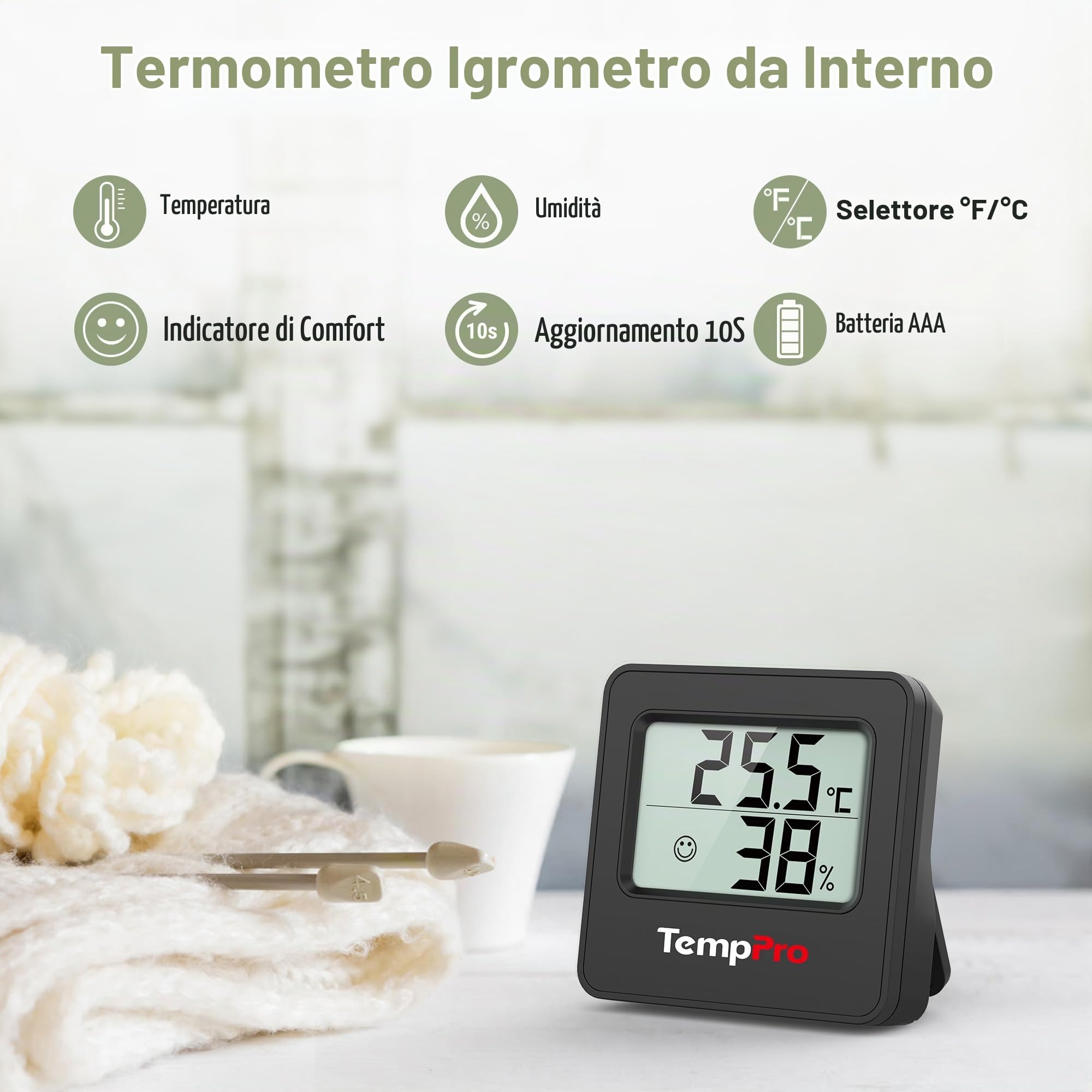 ThermoPro TP157 Termometro Ambiente 3 Pezzi Igrometro