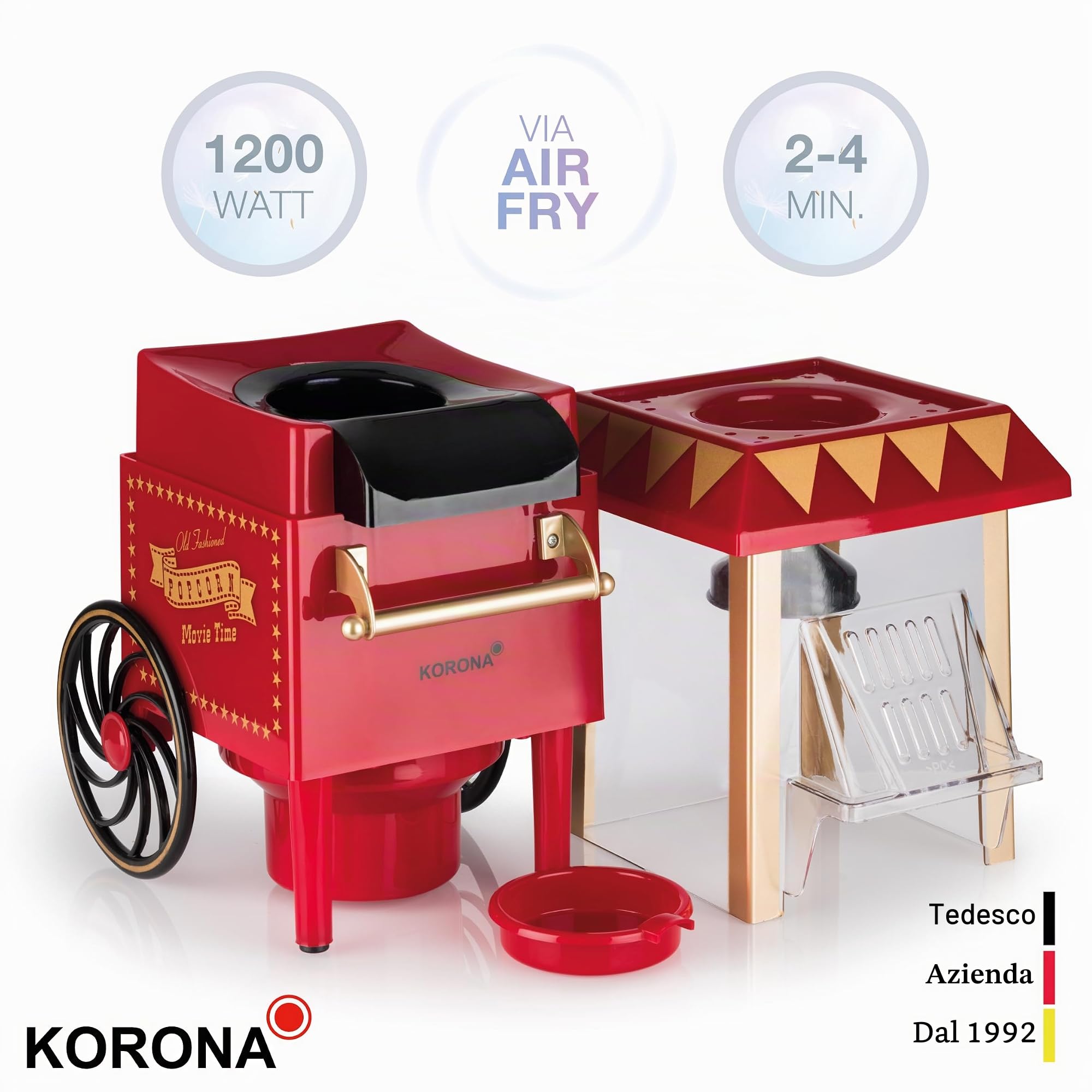 Korona 41100 macchina popcorn retrò ad aria calda