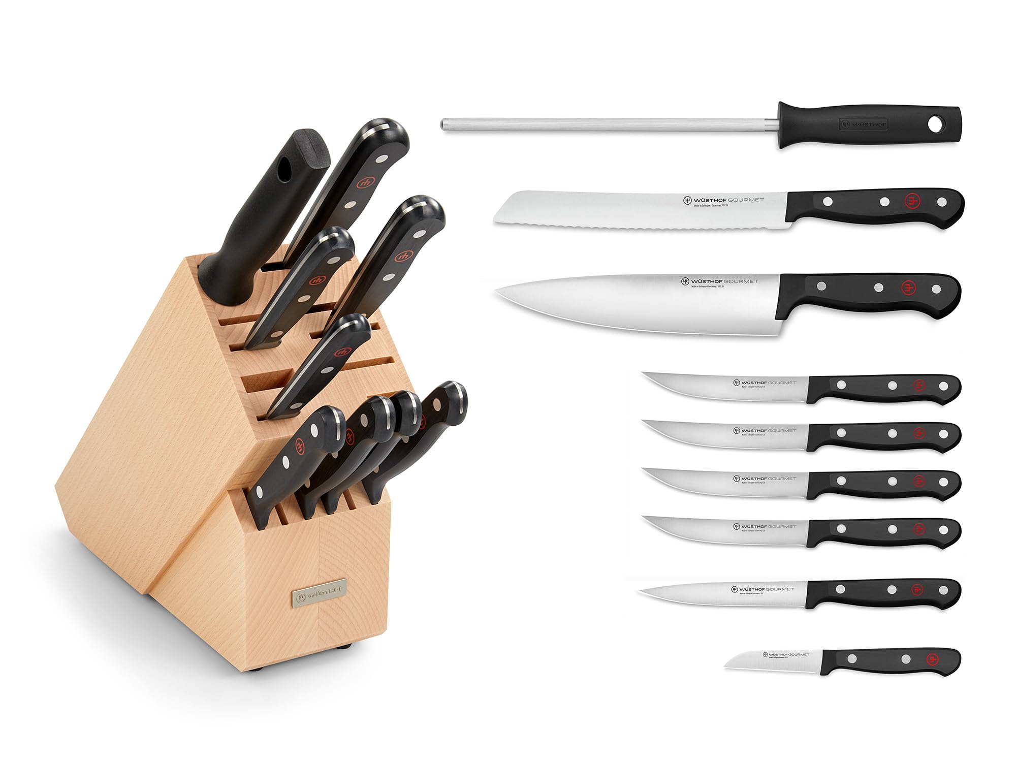 Wusthof Gourmet Blocco Coltelli 9 Pezzi Faggio