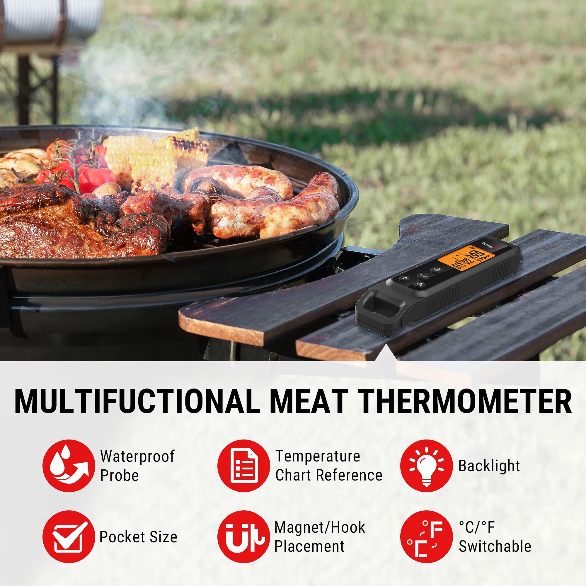 Temppro TP420W termometro cucina 2 in 1 infrarossi
