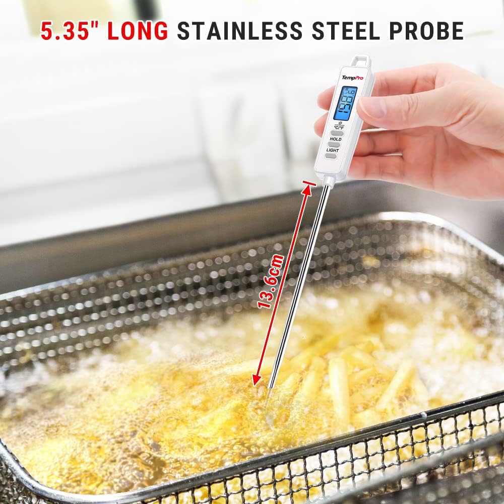 TempPro TP01 Termometro Carne Digitale Bianco Sonda Lunga
