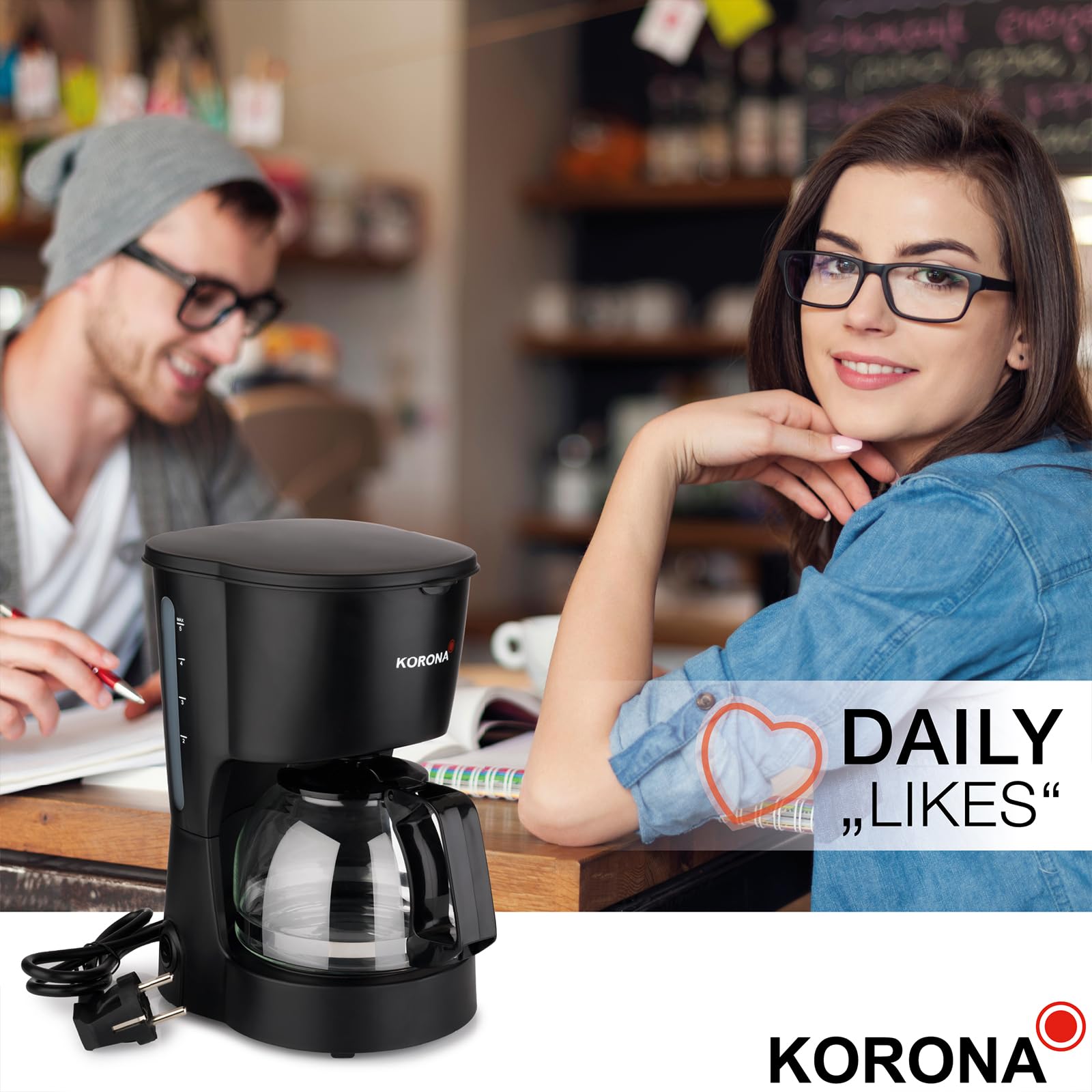 Korona 12011 Macchina Caffè Filtro Nero 5 Tazze 600W