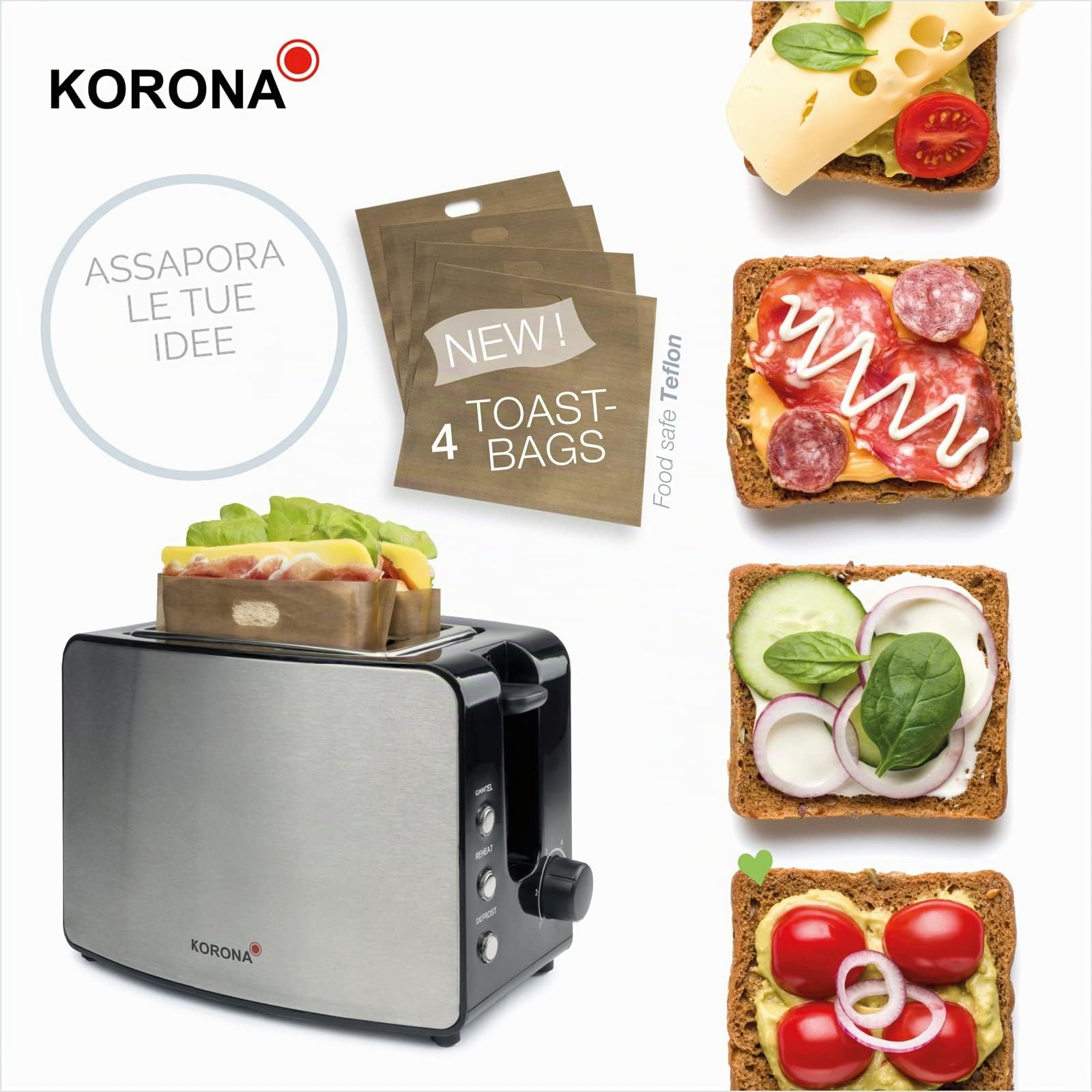 Korona 21250 Tostapane doppia fessura XXL 850W