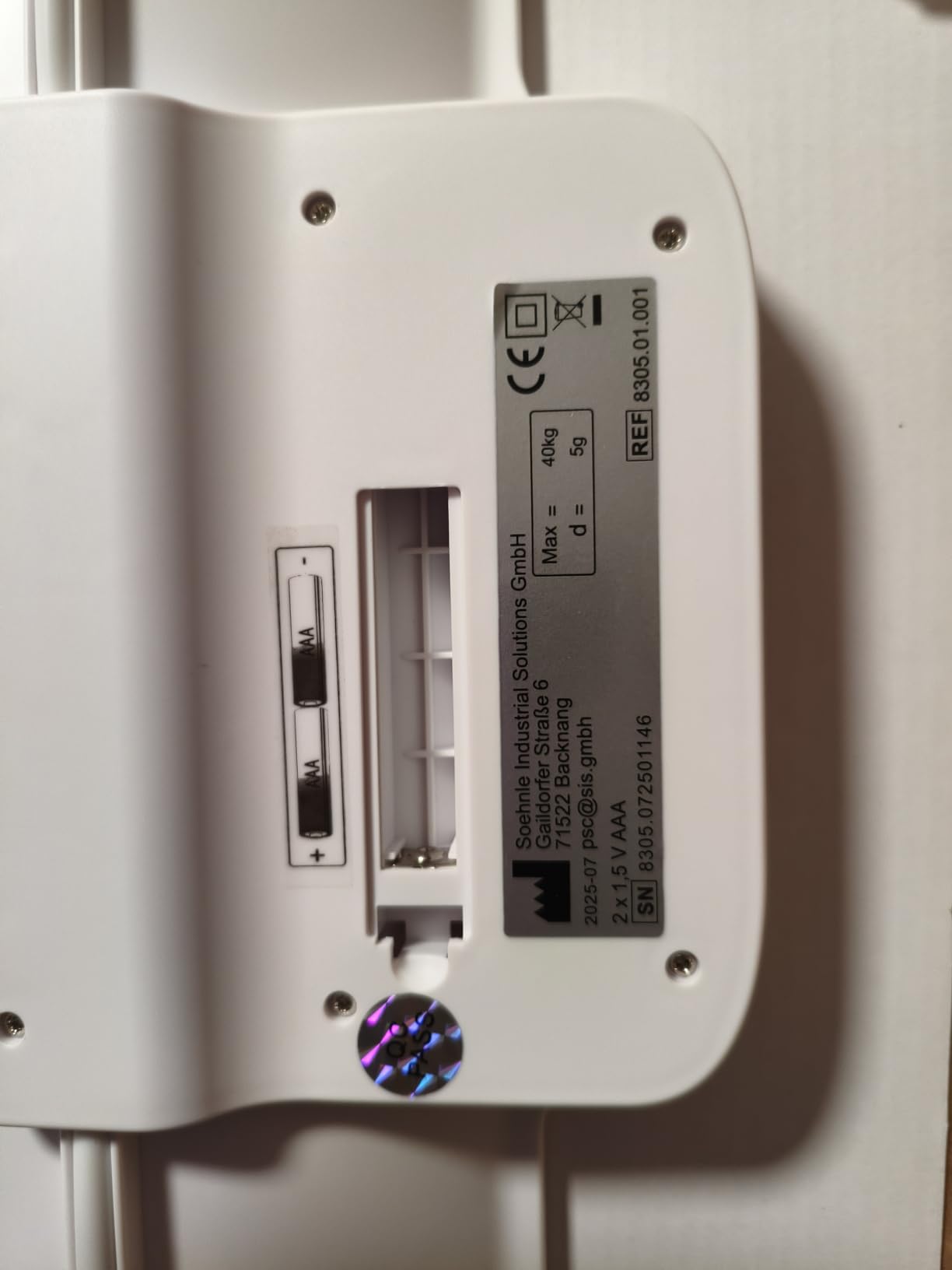 Soehnle Professional 8305 bilancia neonati 40 kg/5 g
