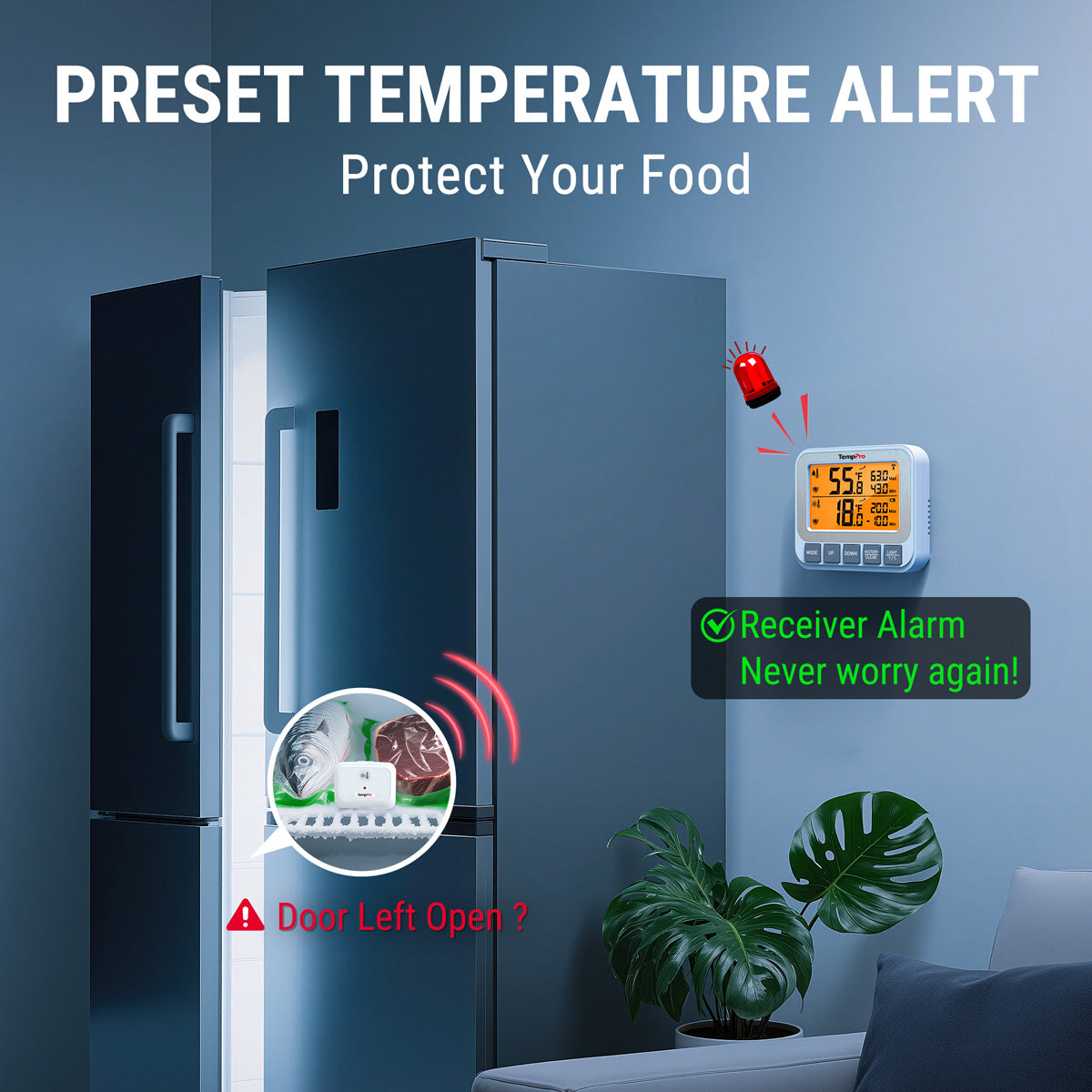 TempPro TP210B termometro frigorifero wireless doppio sensore