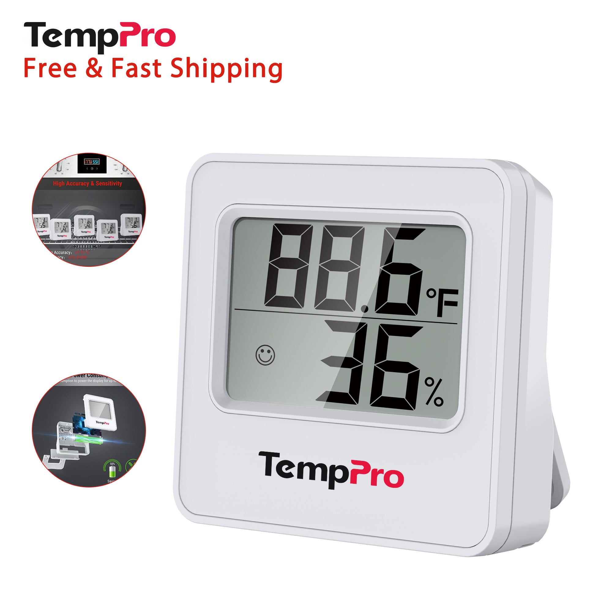 Temppro TP157W termometro igrometro da interni