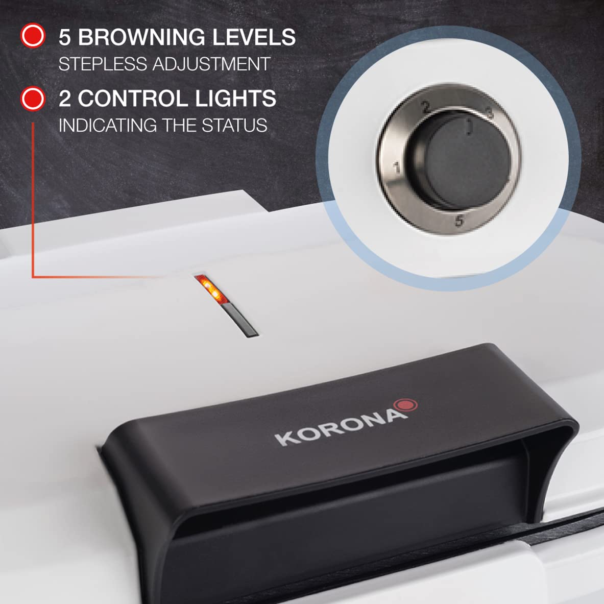 Korona 41020 Piastra Waffle Doppia 1200W 5 Livelli
