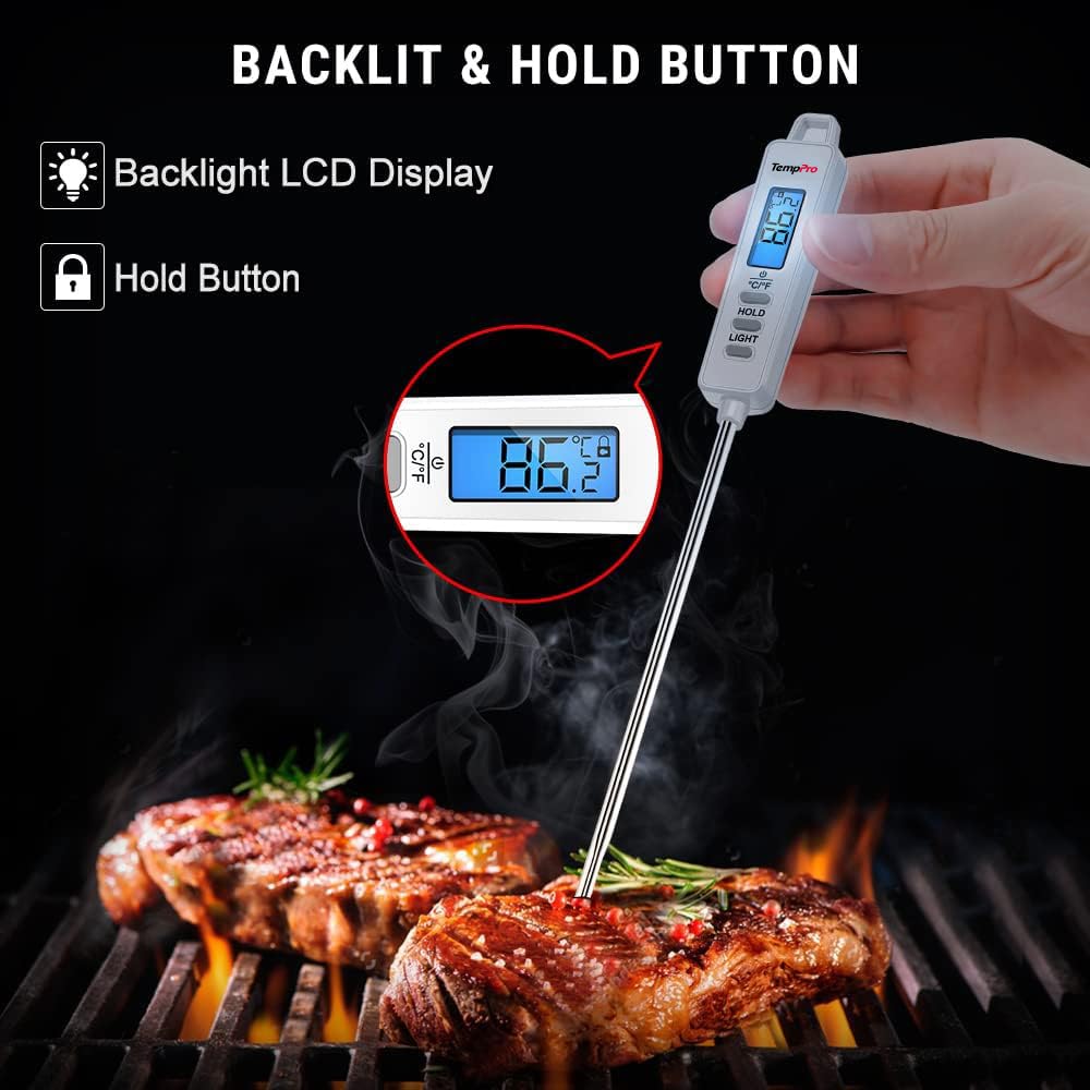 TempPro TP01 Termometro Carne Digitale Bianco Sonda Lunga