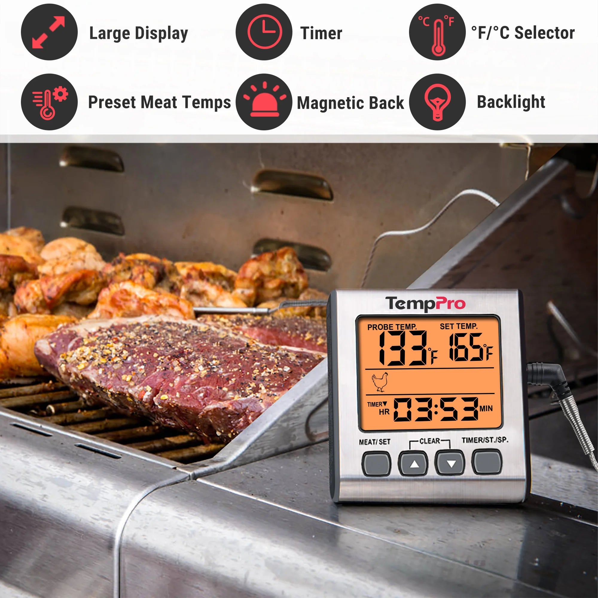 TempPro TempTrack Core TP16S Termometro Carne Sonda Forno