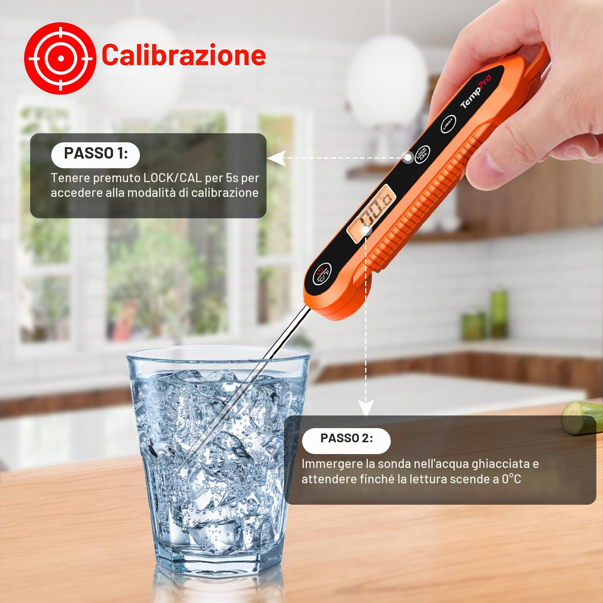 ThermoPro TP03H termometro carne arancione pieghevole