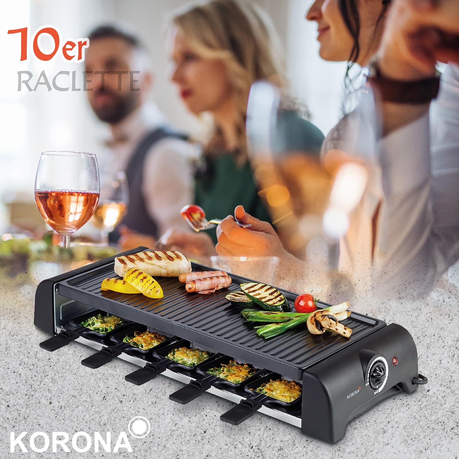 Korona 45060 Raclette 10 Persone 1500 W Antiaderente