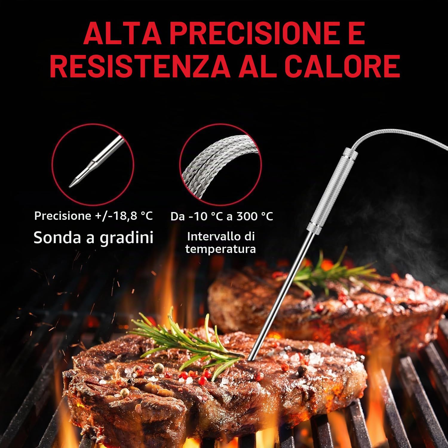 ThermoPro TP20C termometro carne wireless arancia 150 m