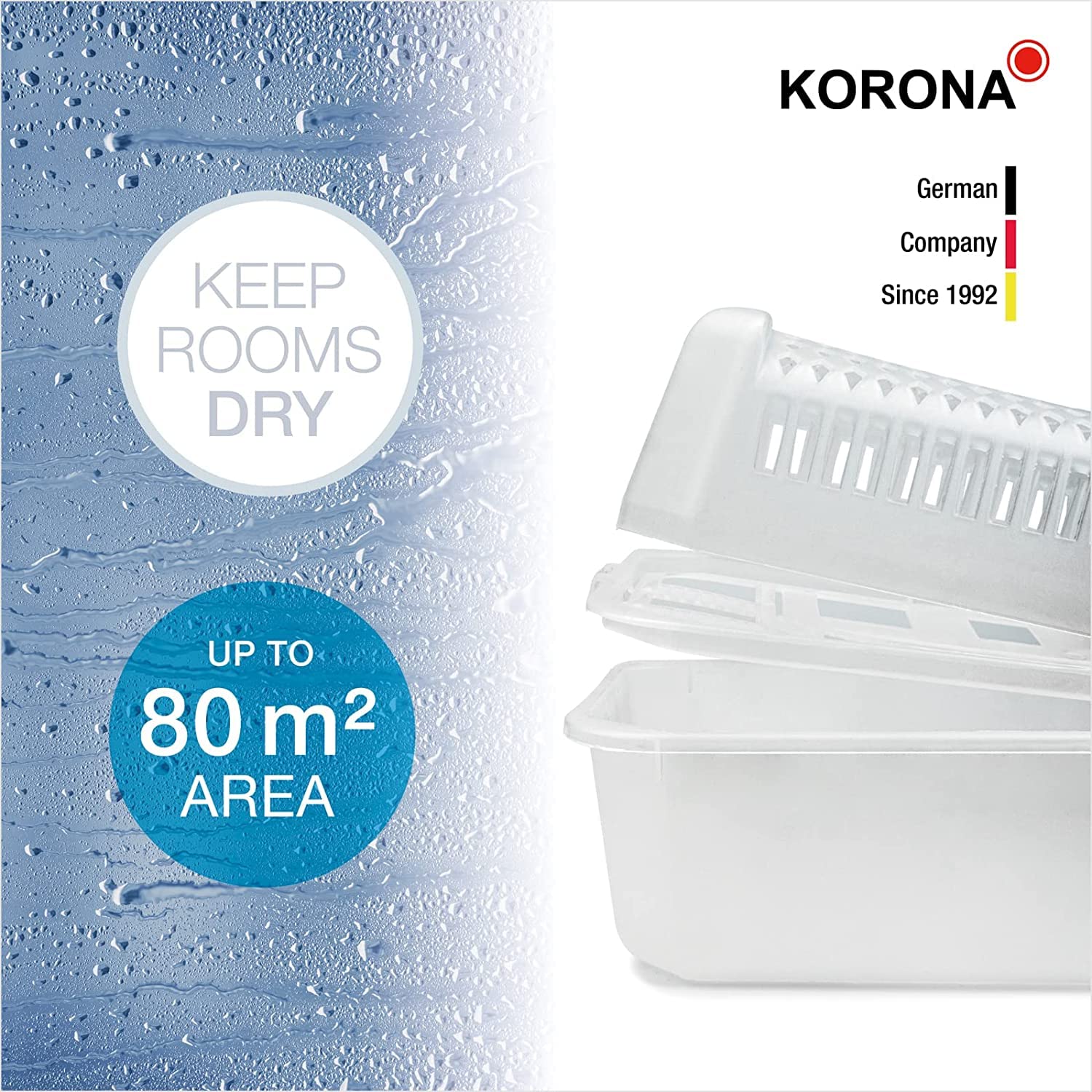 Korona 82160 deumidificatore casa 2 pezzi granuli 1 kg
