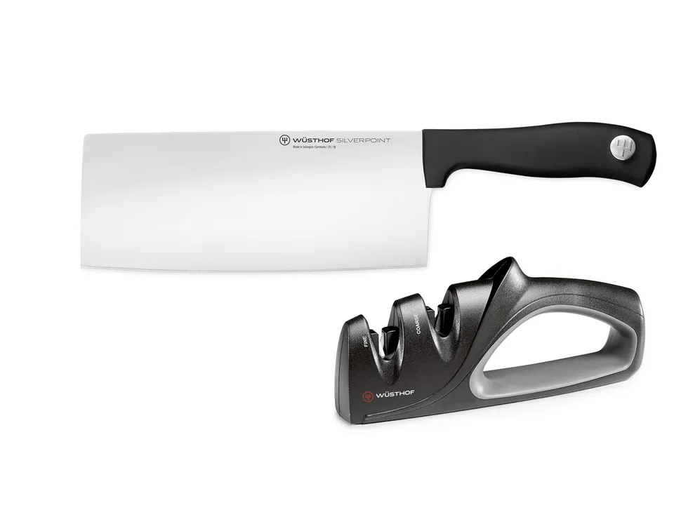 Wusthof Silverpoint Coltello Cinese 18 cm + Affilatore Inox