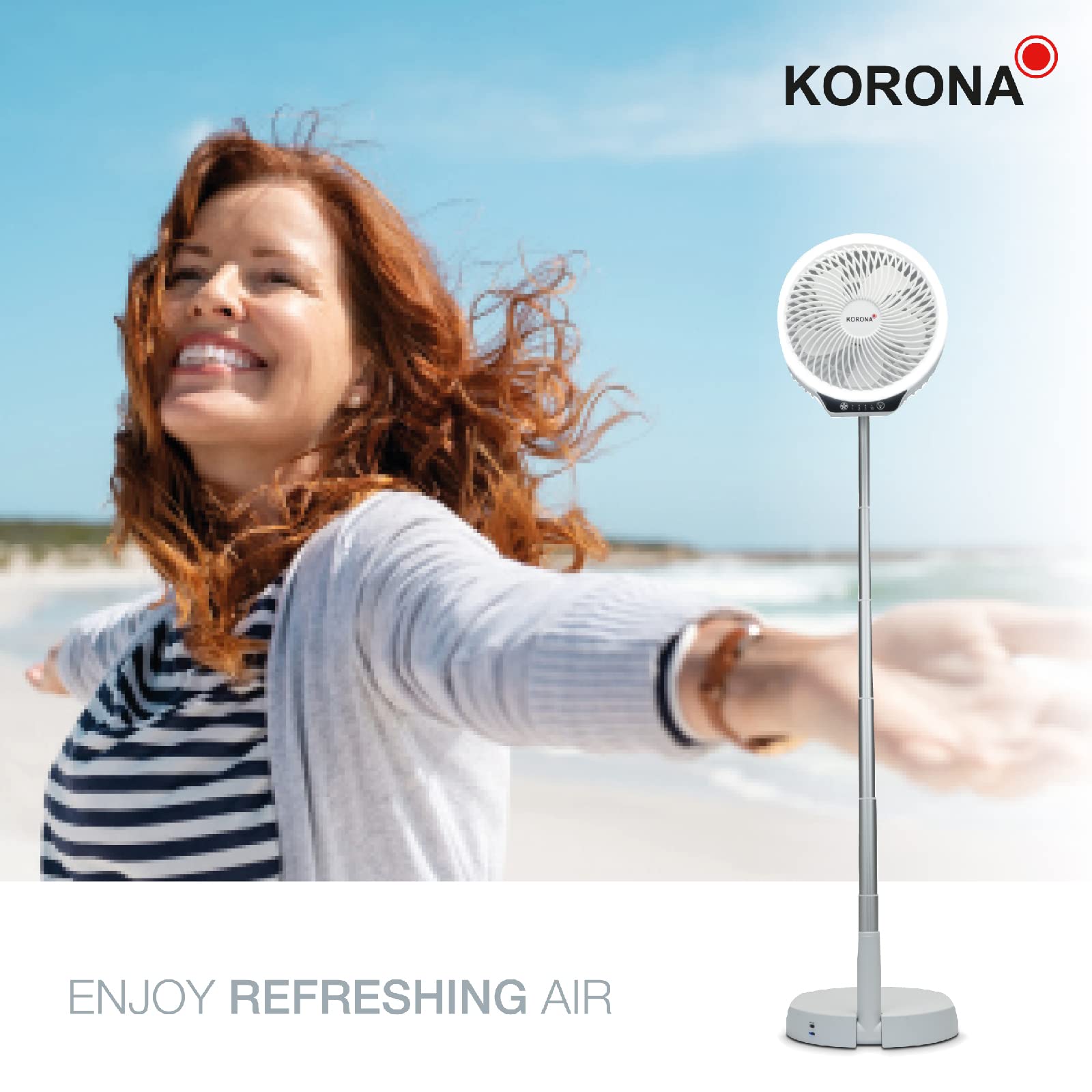 Korona 81010 Ventilatore Pieghevole a Batteria LED USB