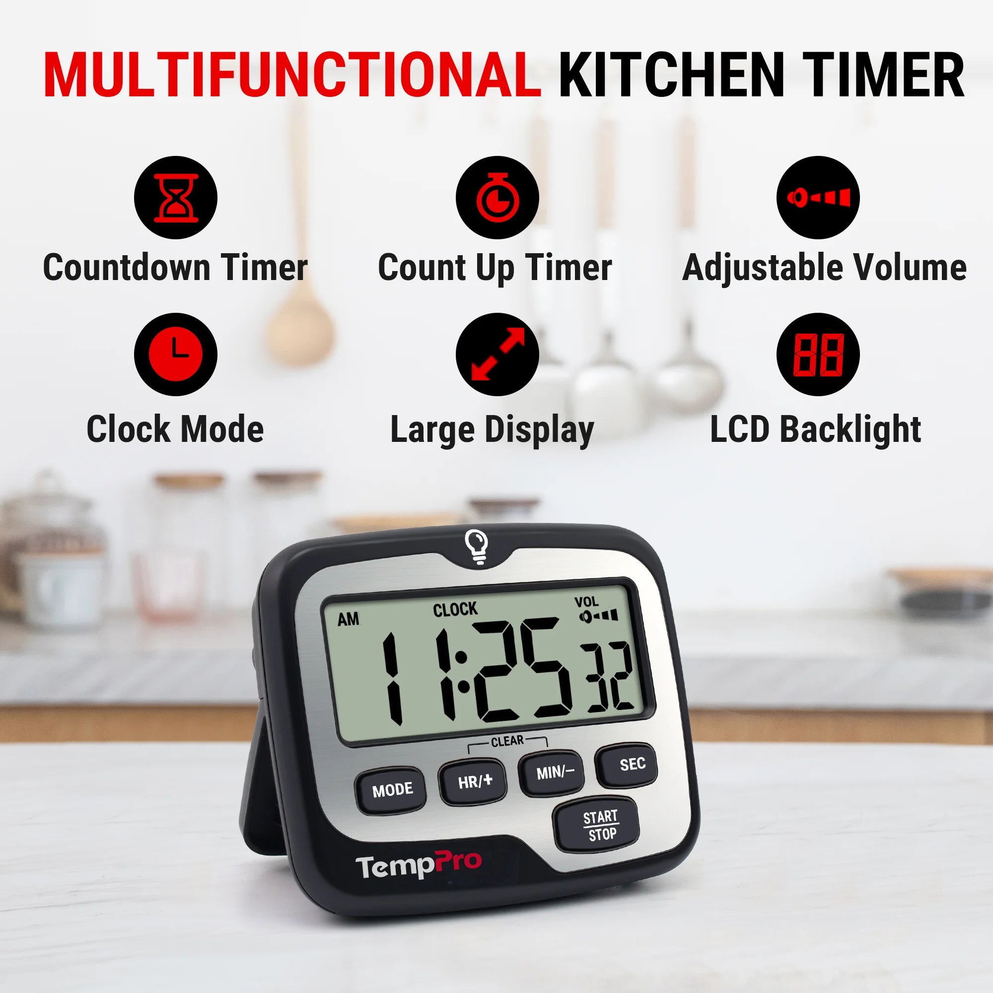 TempPro TM01 timer cucina digitale 99h magnetico