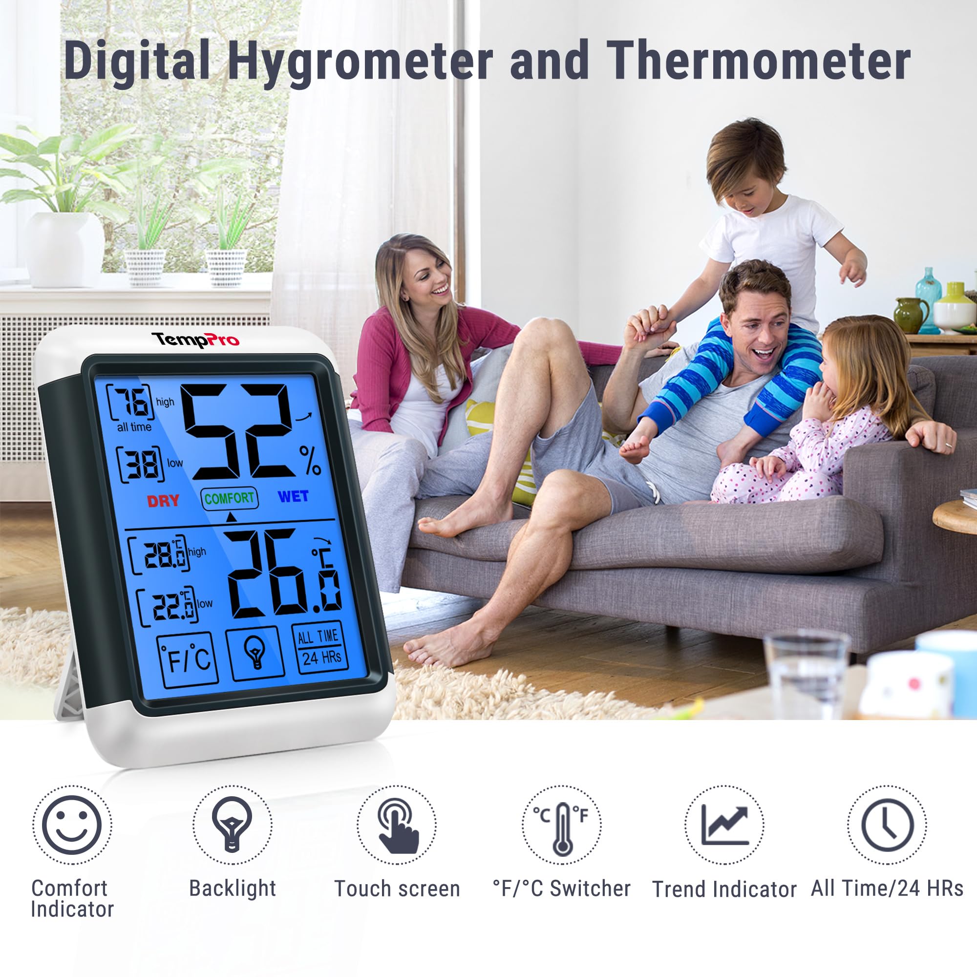 ThermoPro TP55 Termometro Igrometro Digitale 1pz Retroilluminato