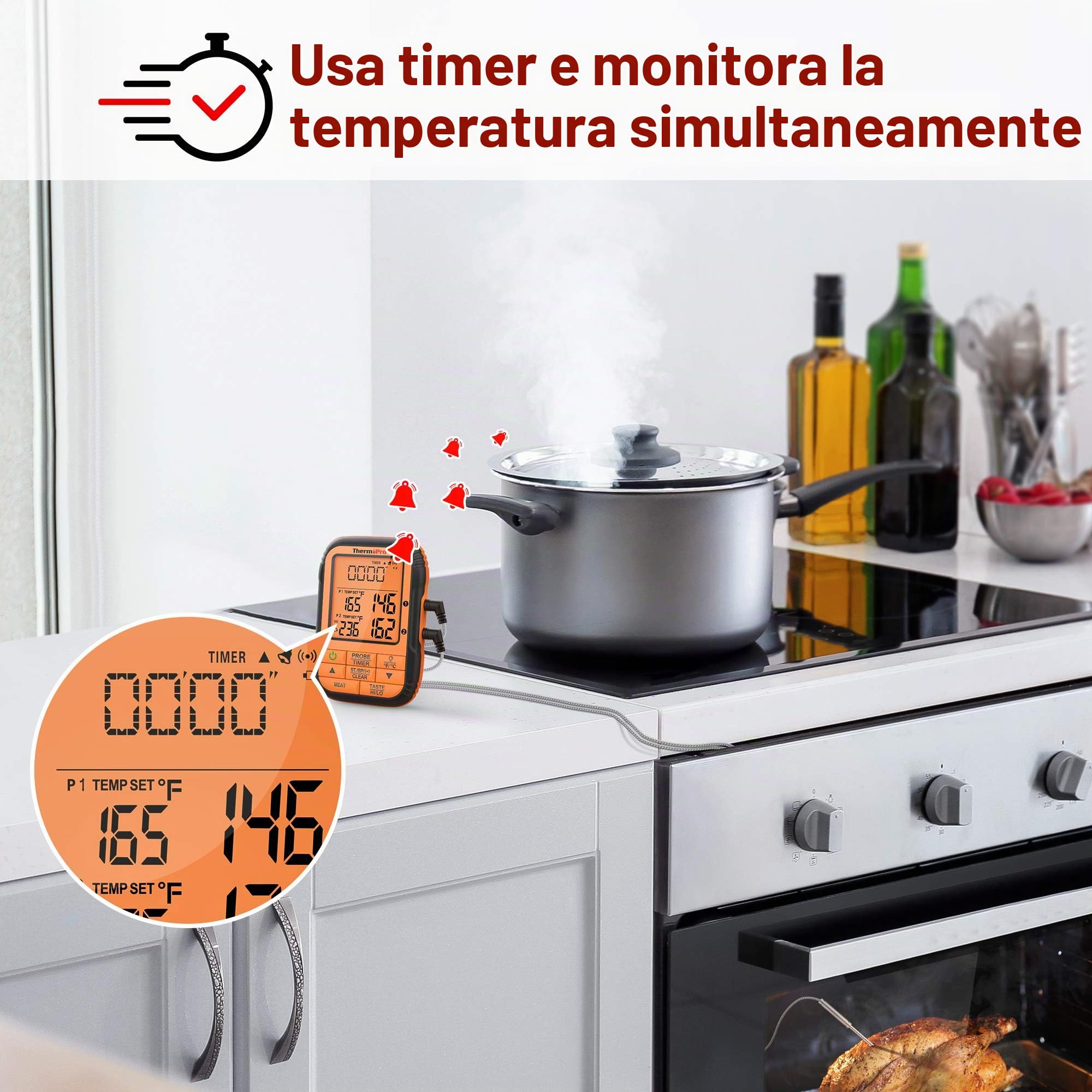 ThermoPro TP28C termometro carne wireless 2 sonde 150 m