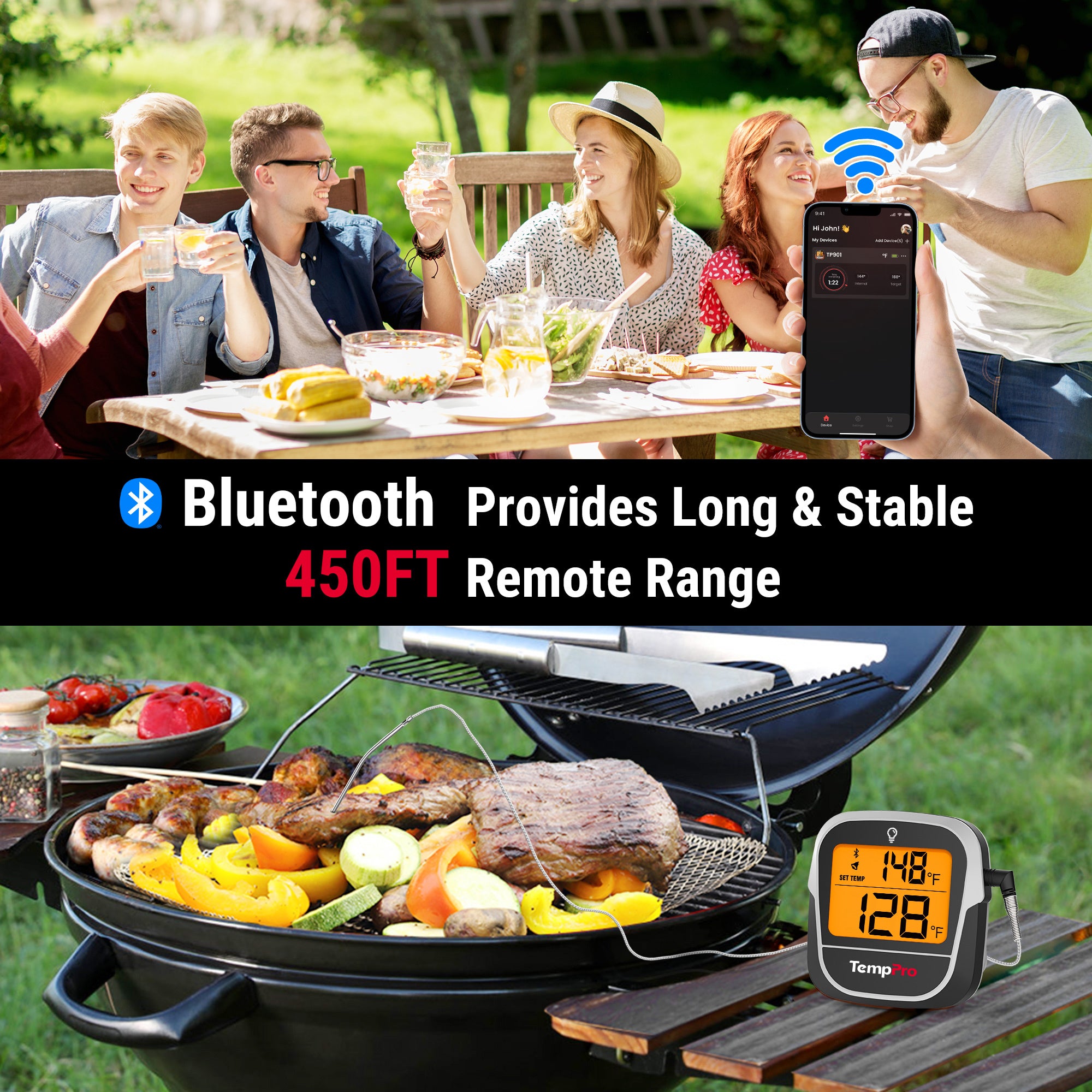 TempPro TP901W Termometro Carne Wireless Bluetooth