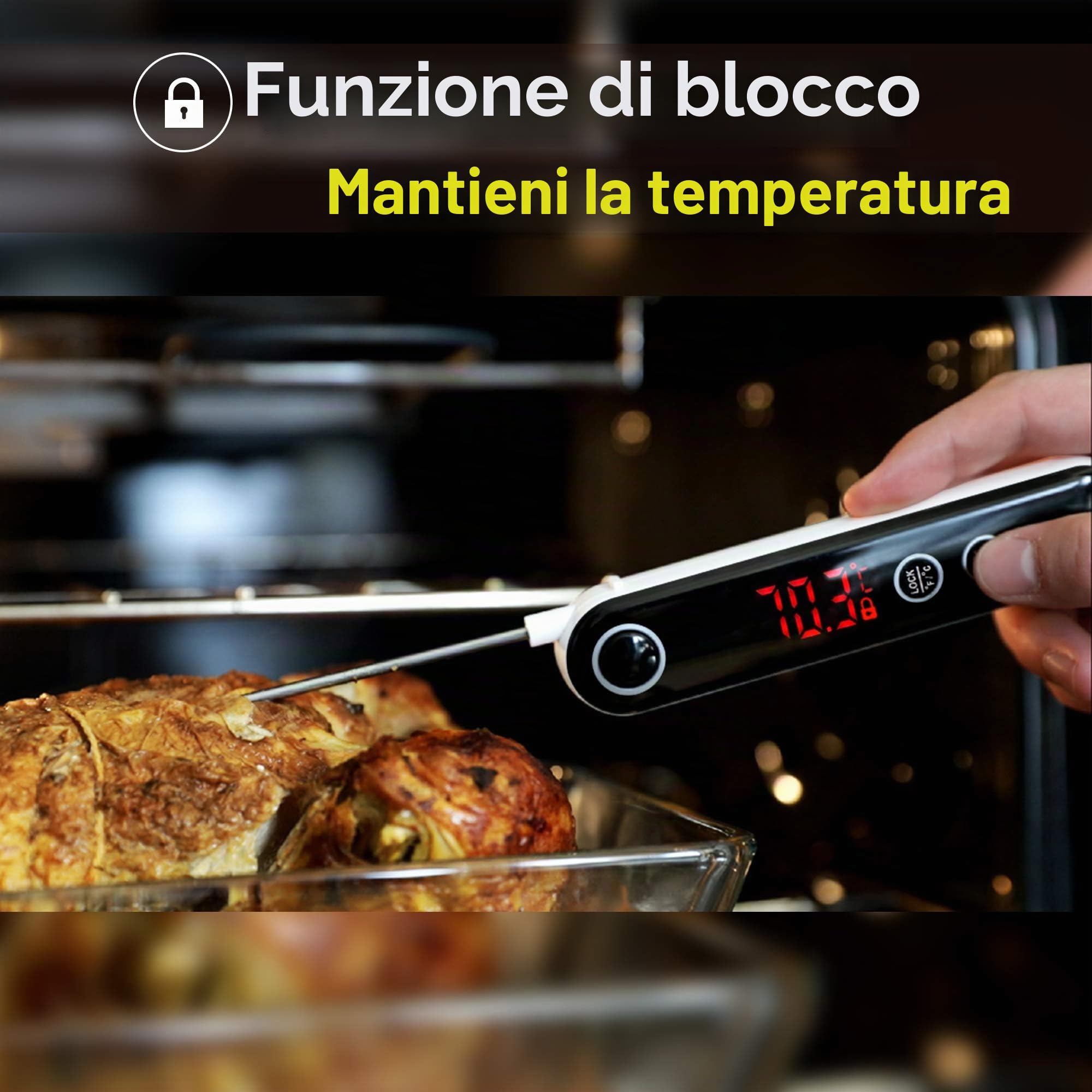 ThermoPro TP18 Termometro Carne Digitale Pieghevole 3 Secondi