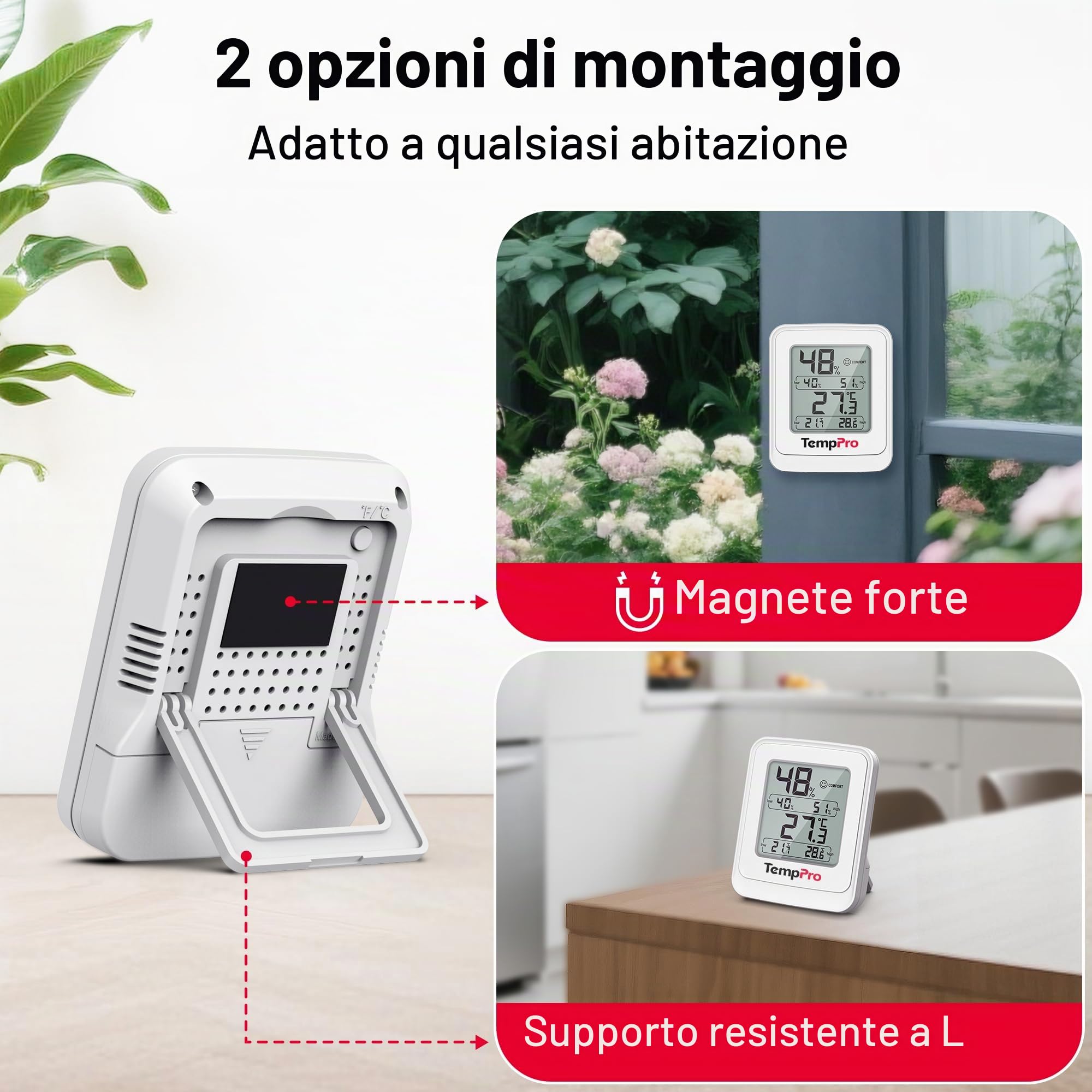 ThermoPro TP150 Termoigrometro Digitale 2 Pezzi